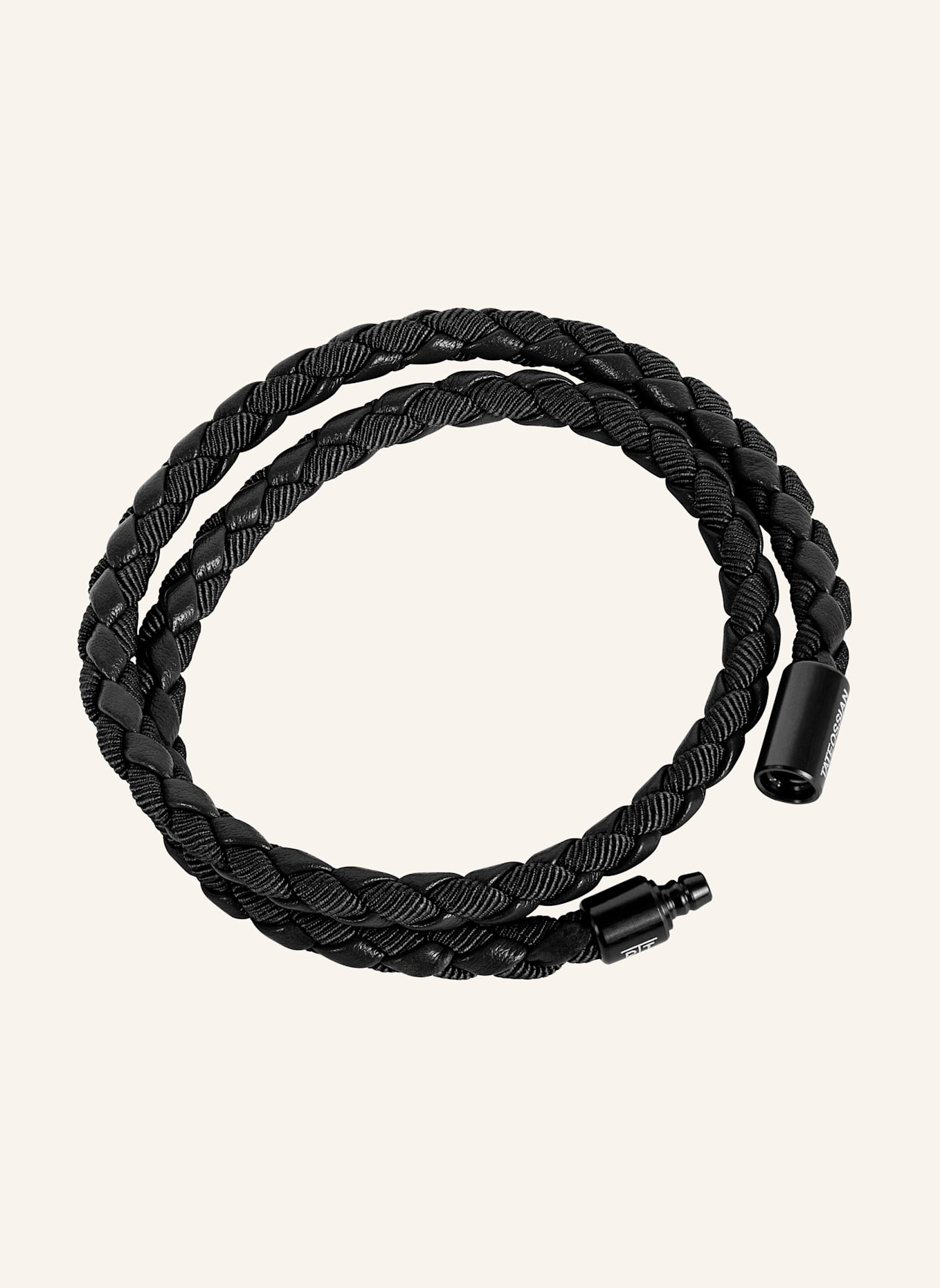 TATEOSSIAN Armband aus Öko-Leder mit Aluminiumverschluss: SCHWARZ