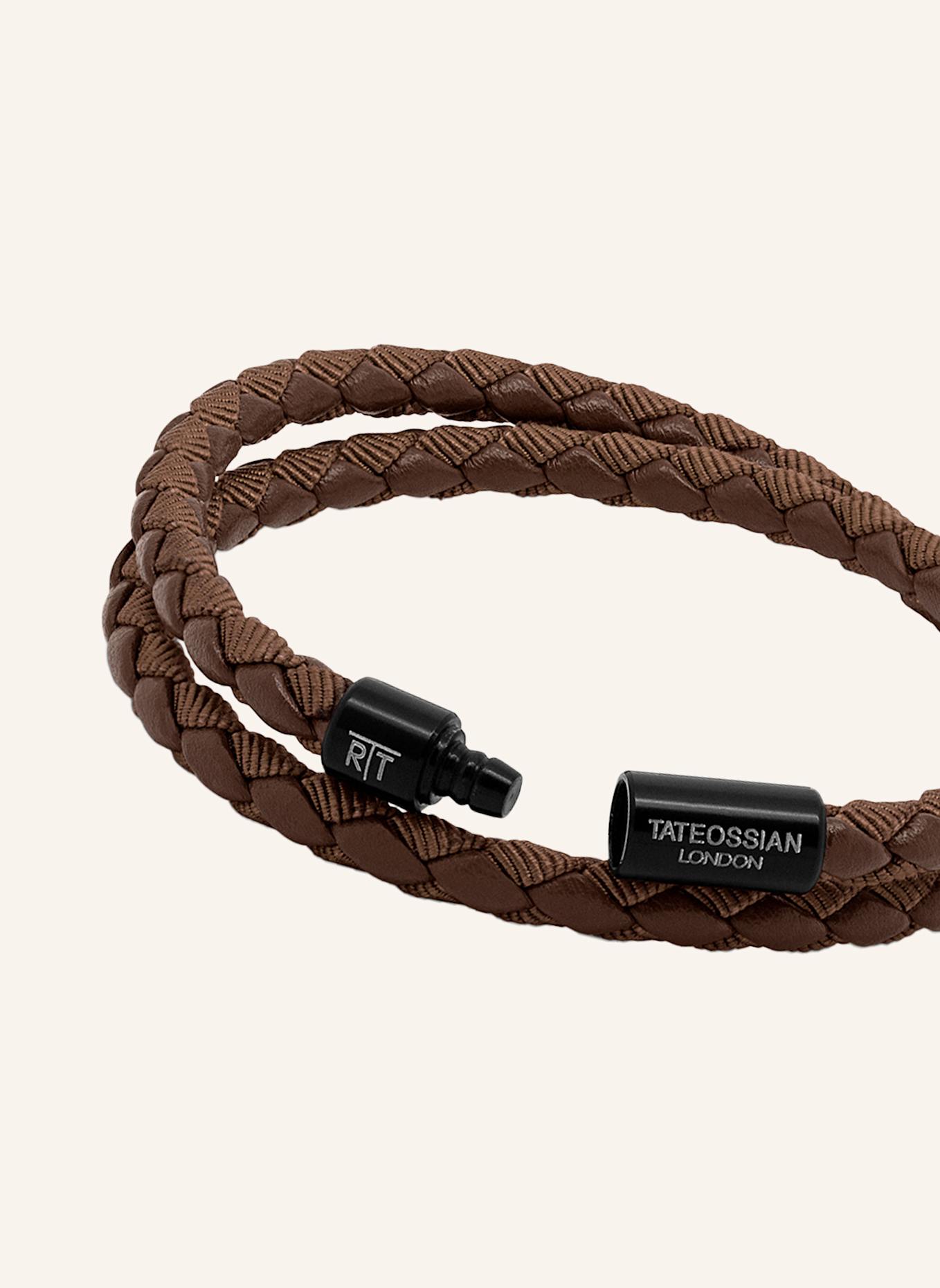 TATEOSSIAN Armband aus Öko-Leder mit Aluminiumverschluss: BRAUN