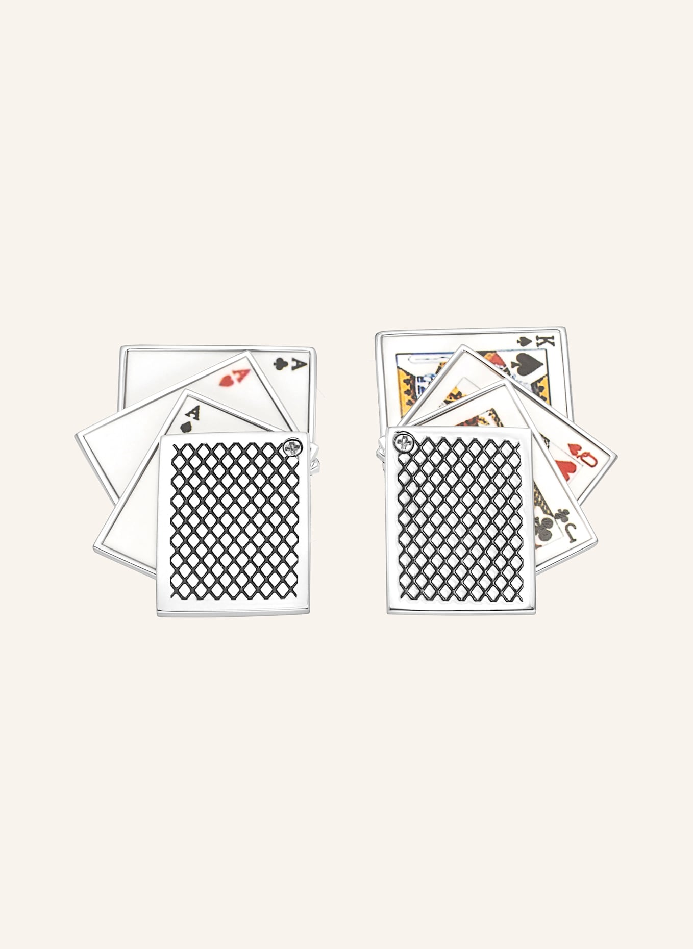 TATEOSSIAN Manschettenknöpfe PLAYING CARD: SILBER