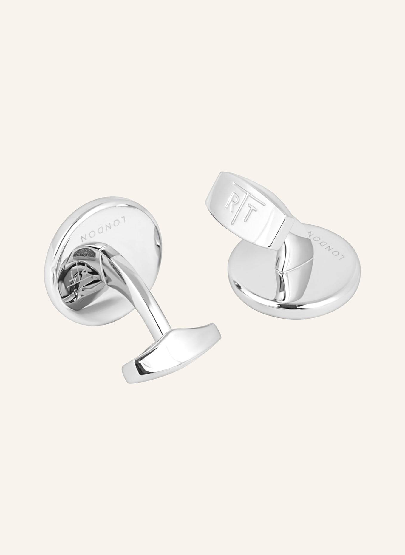 TATEOSSIAN Manschettenknöpfe ROTONDO GUILLOCHE: WEISS