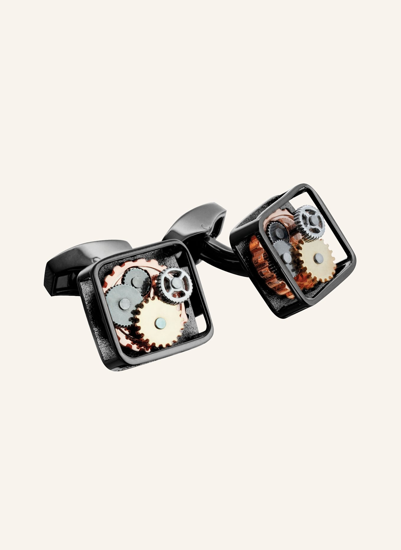 TATEOSSIAN Manschettenknöpfe SQUARE GEAR: SCHWARZ