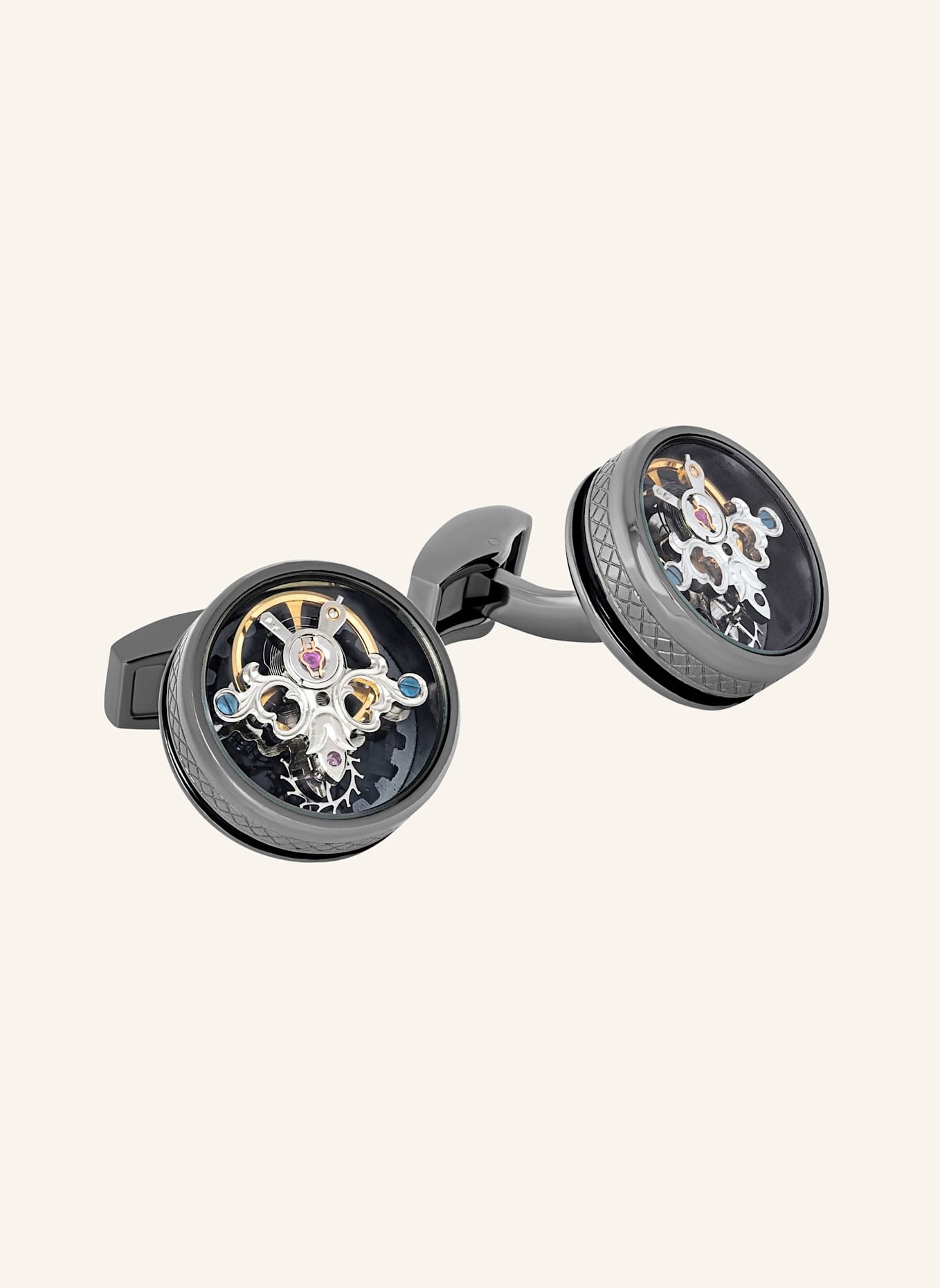 TATEOSSIAN Manschettenknöpfe TOURBILLON GEAR: SCHWARZ