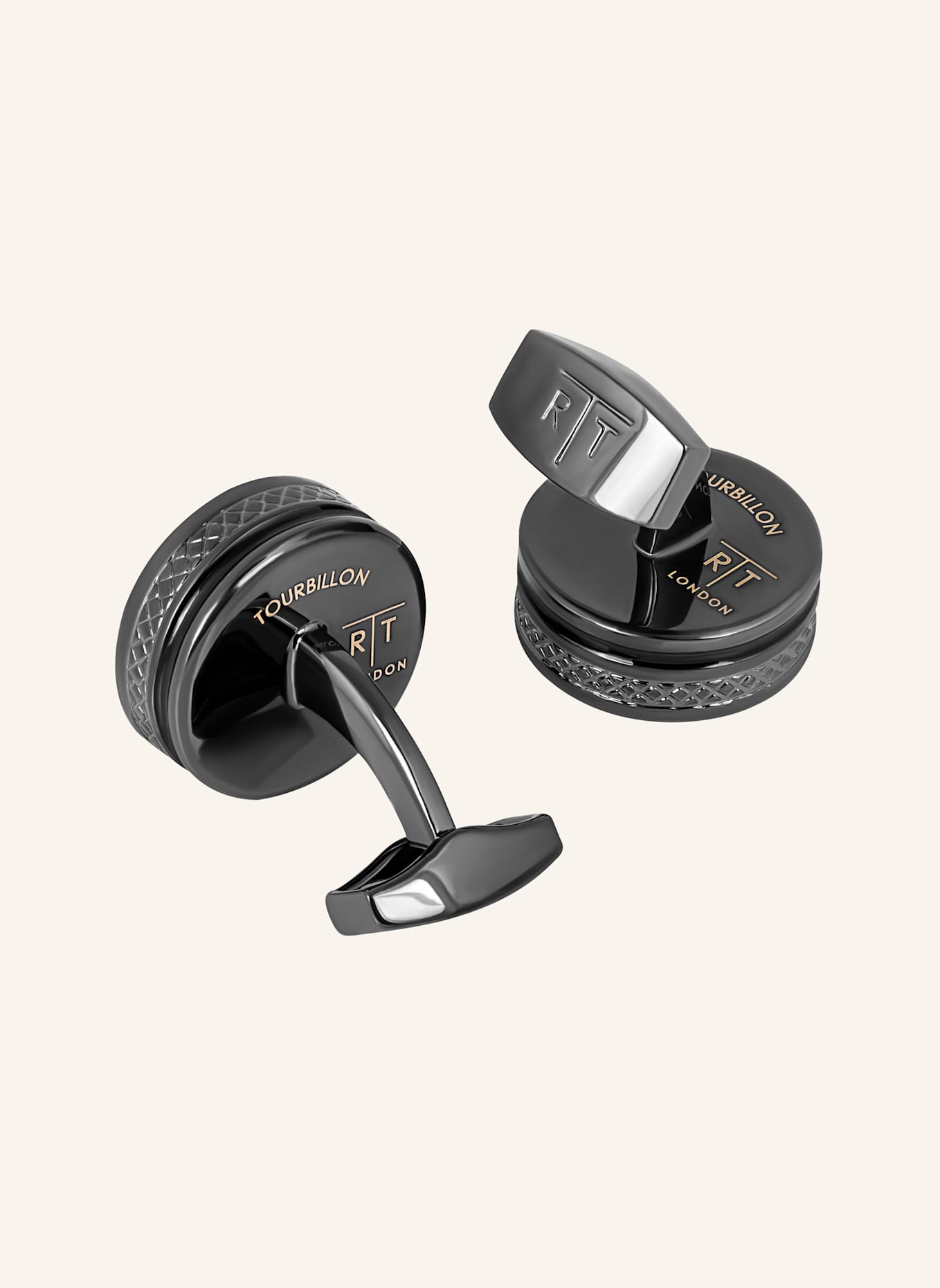 TATEOSSIAN Manschettenknöpfe TOURBILLON GEAR: SCHWARZ