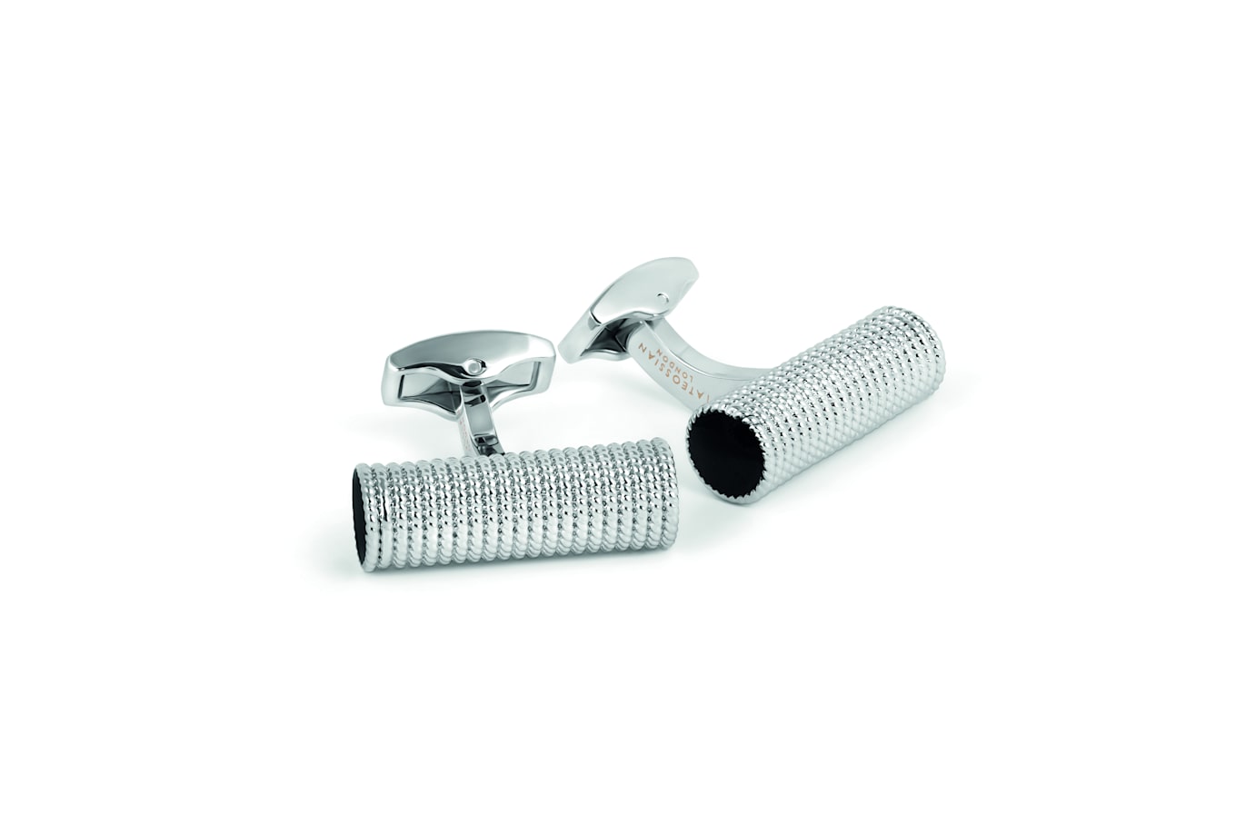 TATEOSSIAN Cable Rope Manschettenknöpfe In Gunmetal Finish With Green Emaille: SCHWARZ