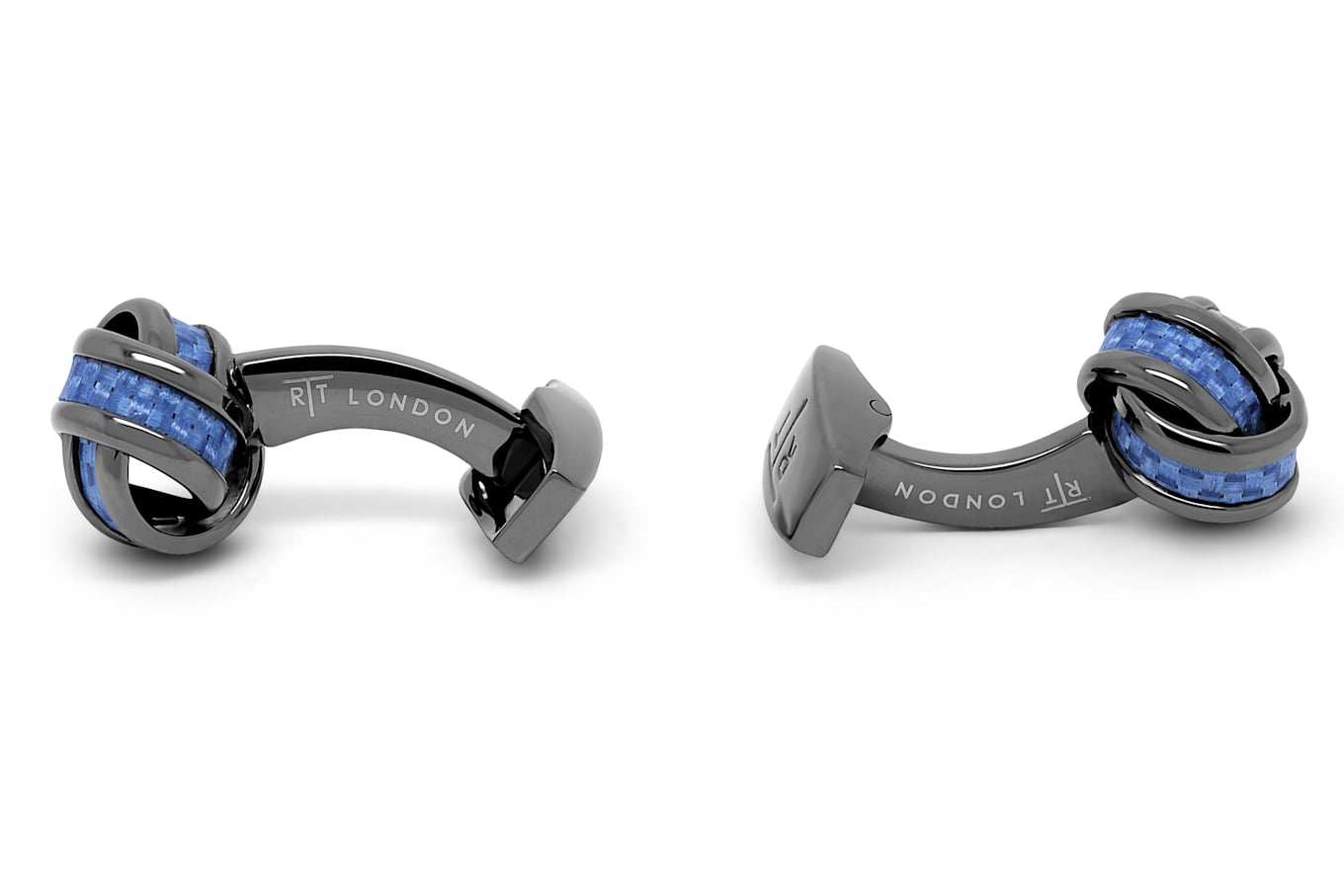 TATEOSSIAN Carbon Knot Manschettenknöpfe: BLAU