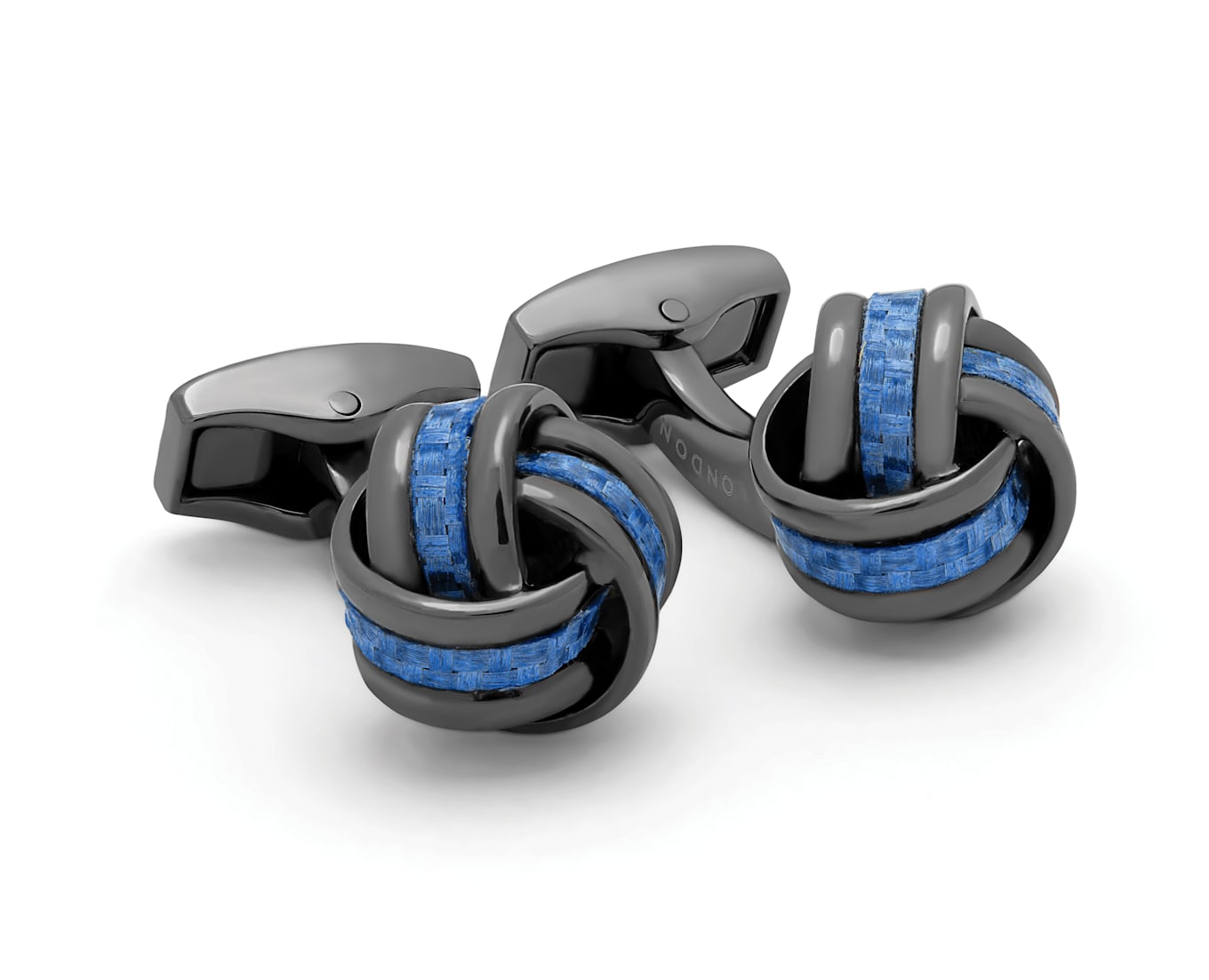 TATEOSSIAN Carbon Knot Manschettenknöpfe: BLAU