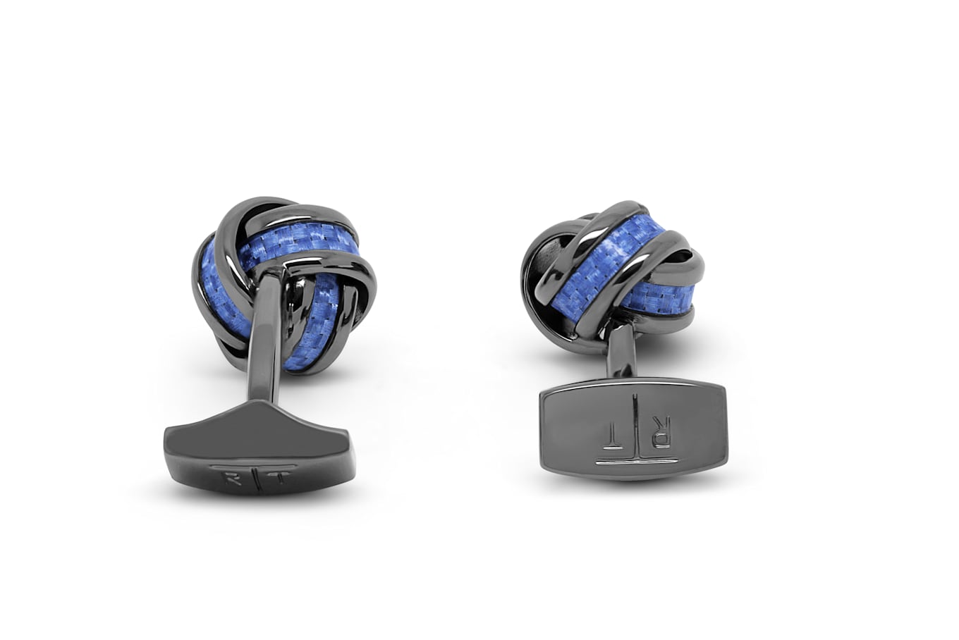 TATEOSSIAN Carbon Knot Manschettenknöpfe: BLAU