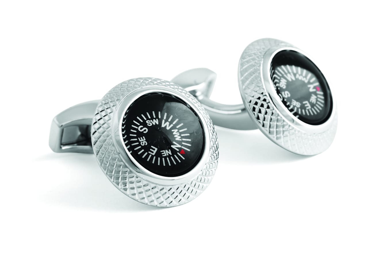 TATEOSSIAN Compass Manschettenknöpfe in Palladium beschichtet: SILBER