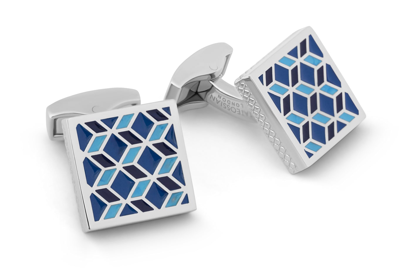 TATEOSSIAN Geometric Manschettenknöpfe: BLAU