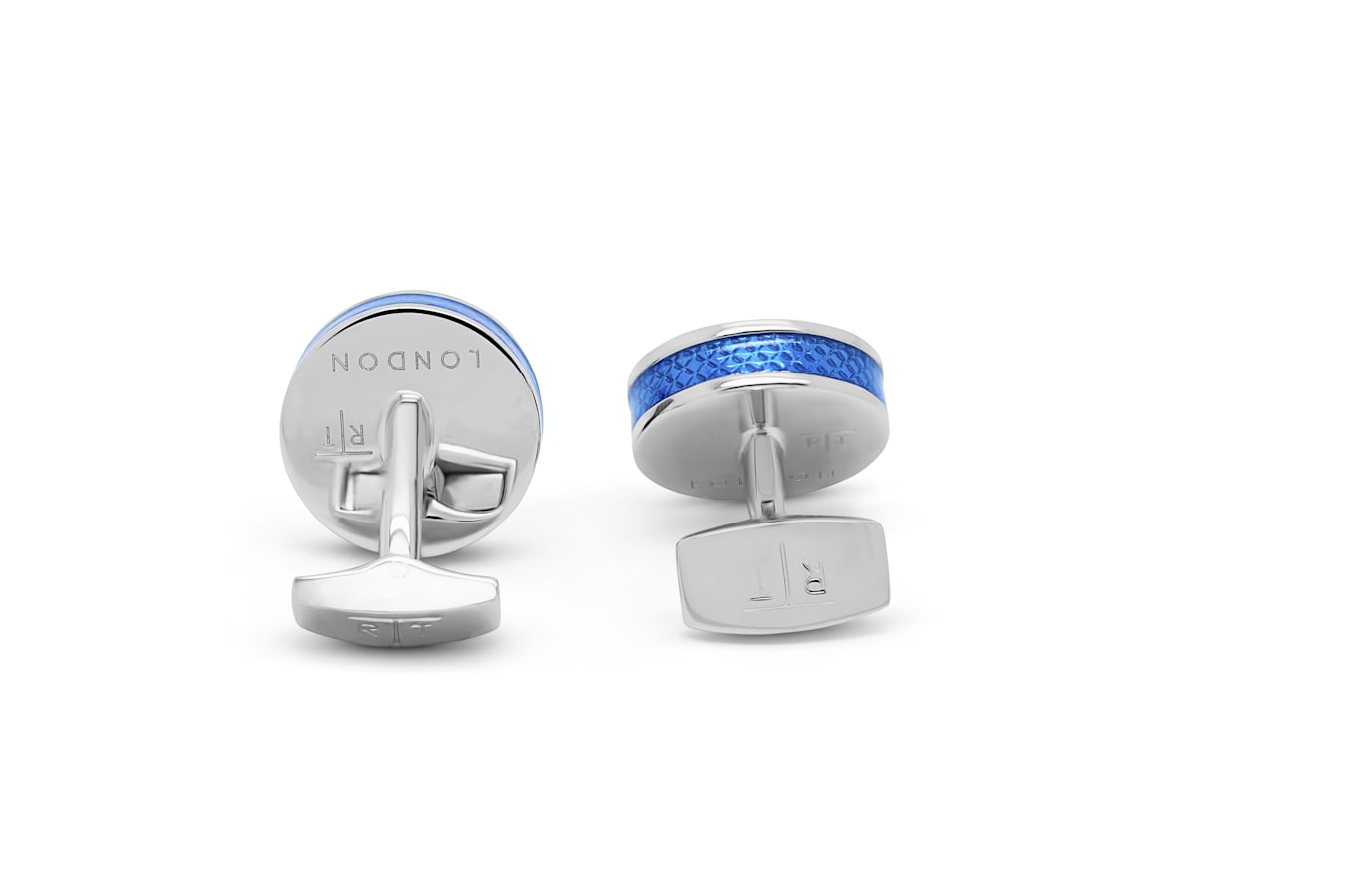 TATEOSSIAN Geometric Manschettenknöpfe in Palladium beschichtet with Blau Emaille: BLAU