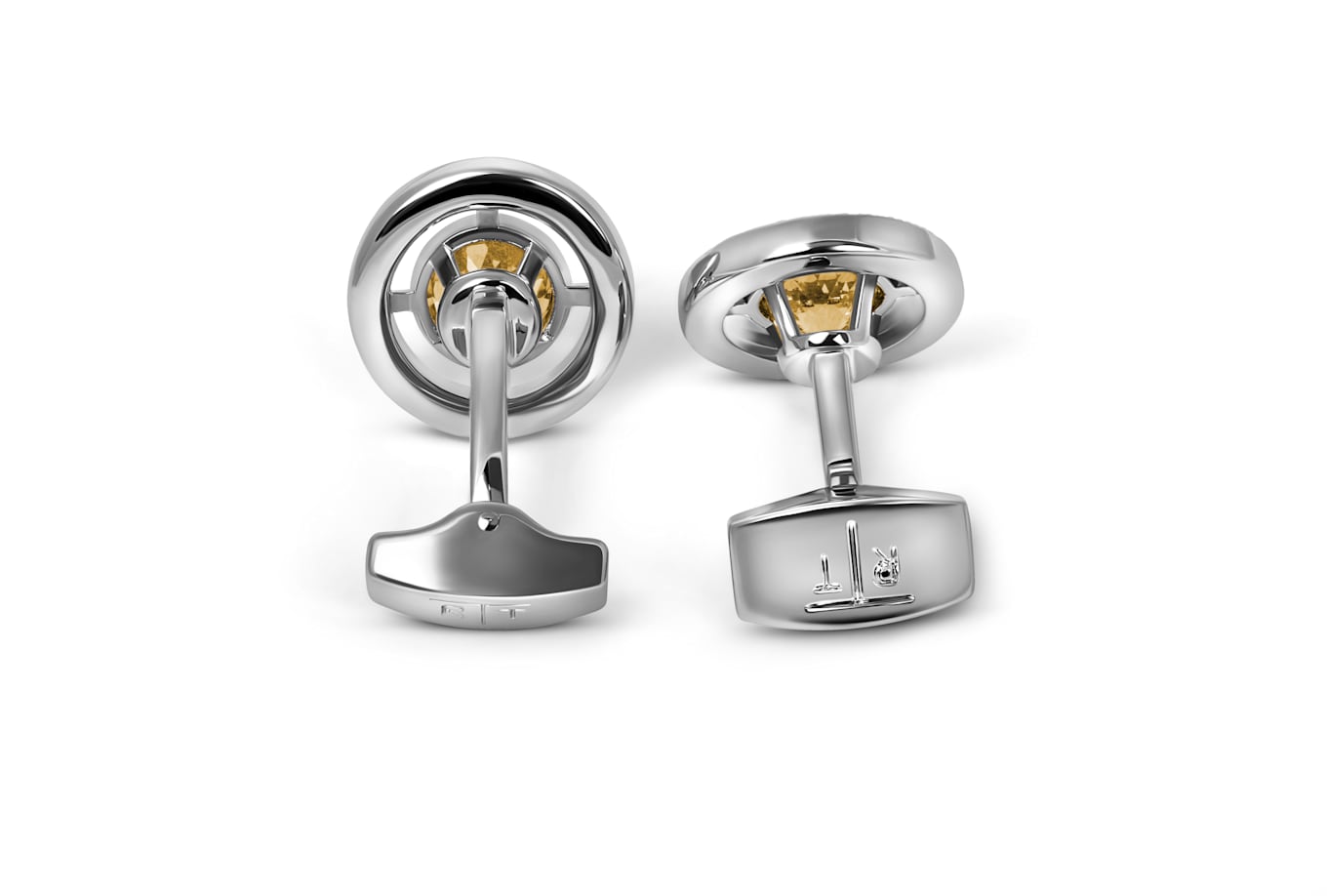 TATEOSSIAN Halo Round CZ Manschettenknöpfe: GELB