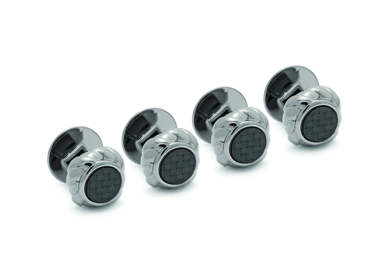 TATEOSSIAN Knot Hemdknopf-Set with Gunmetal plated base metal: SCHWARZ