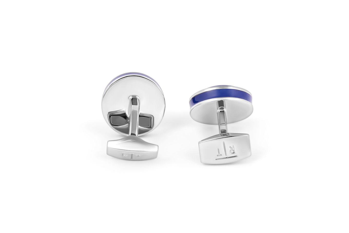 TATEOSSIAN Yellow gold plated Ribbed Knot Manschettenknöpfe: BLAU