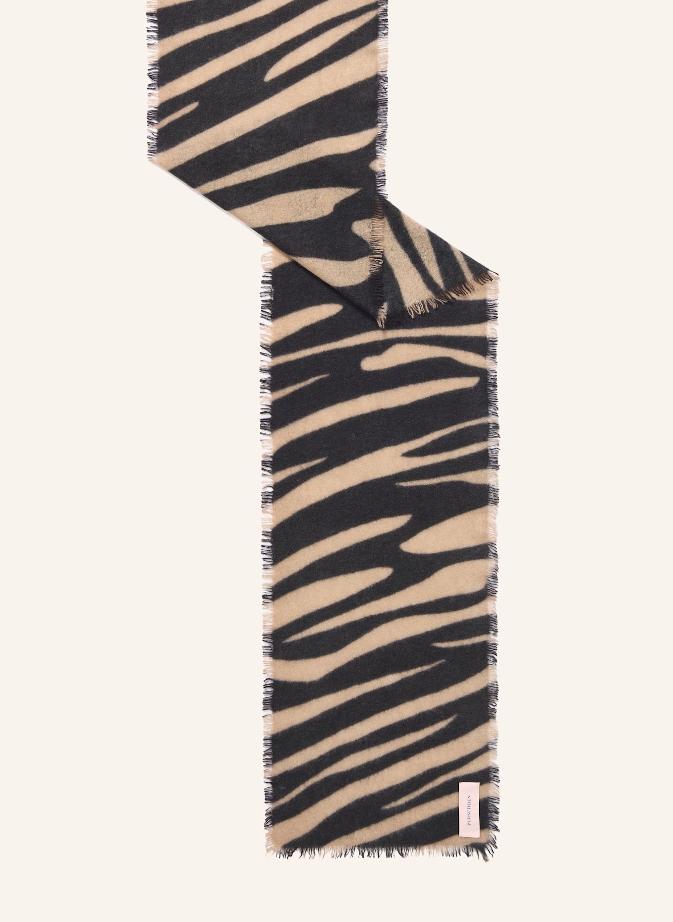 PURSCHOEN Cashmere-Schal SLIM ZEBRA PUNK: SCHWARZ