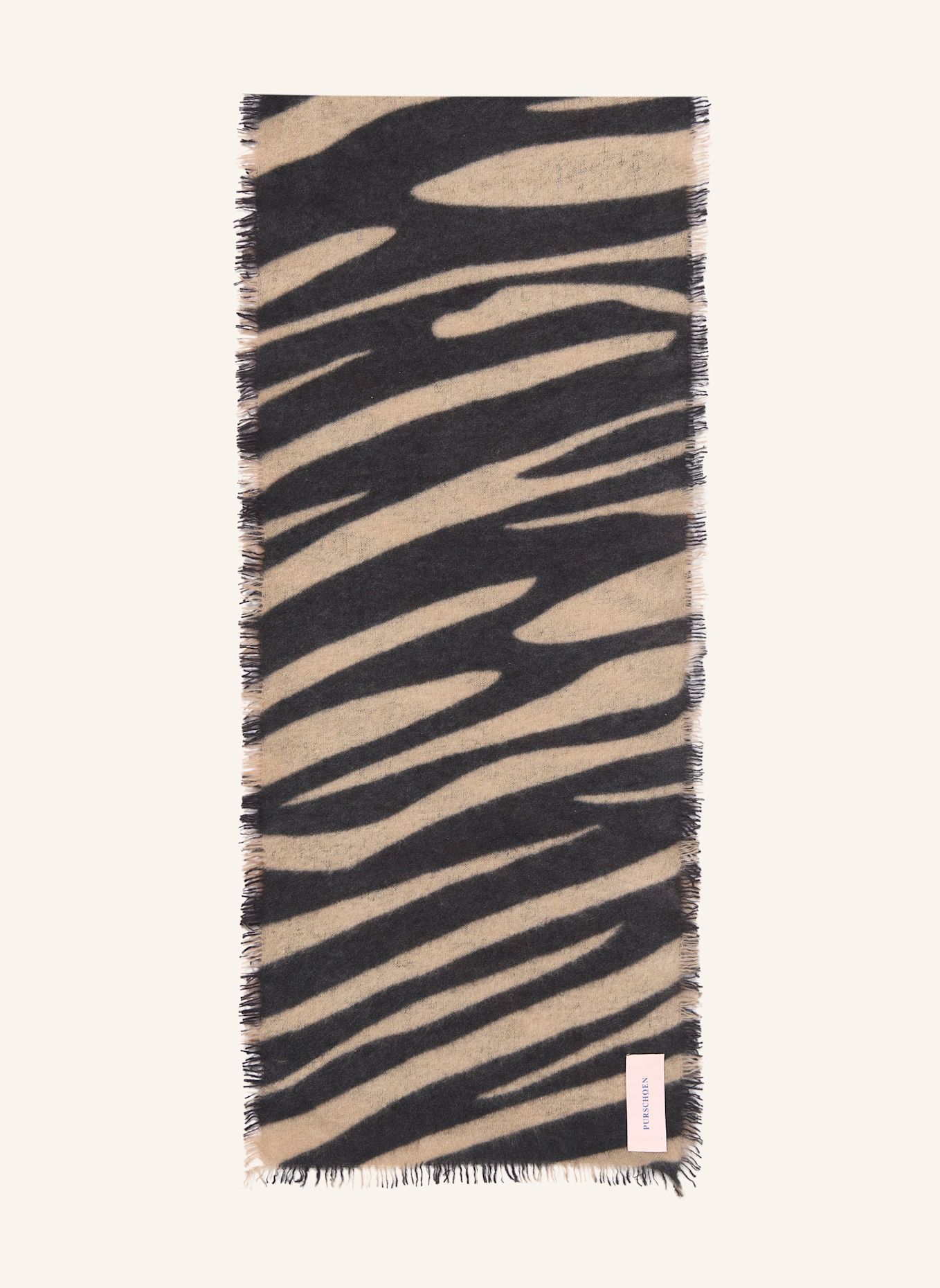PURSCHOEN Cashmere-Schal SLIM ZEBRA PUNK: SCHWARZ