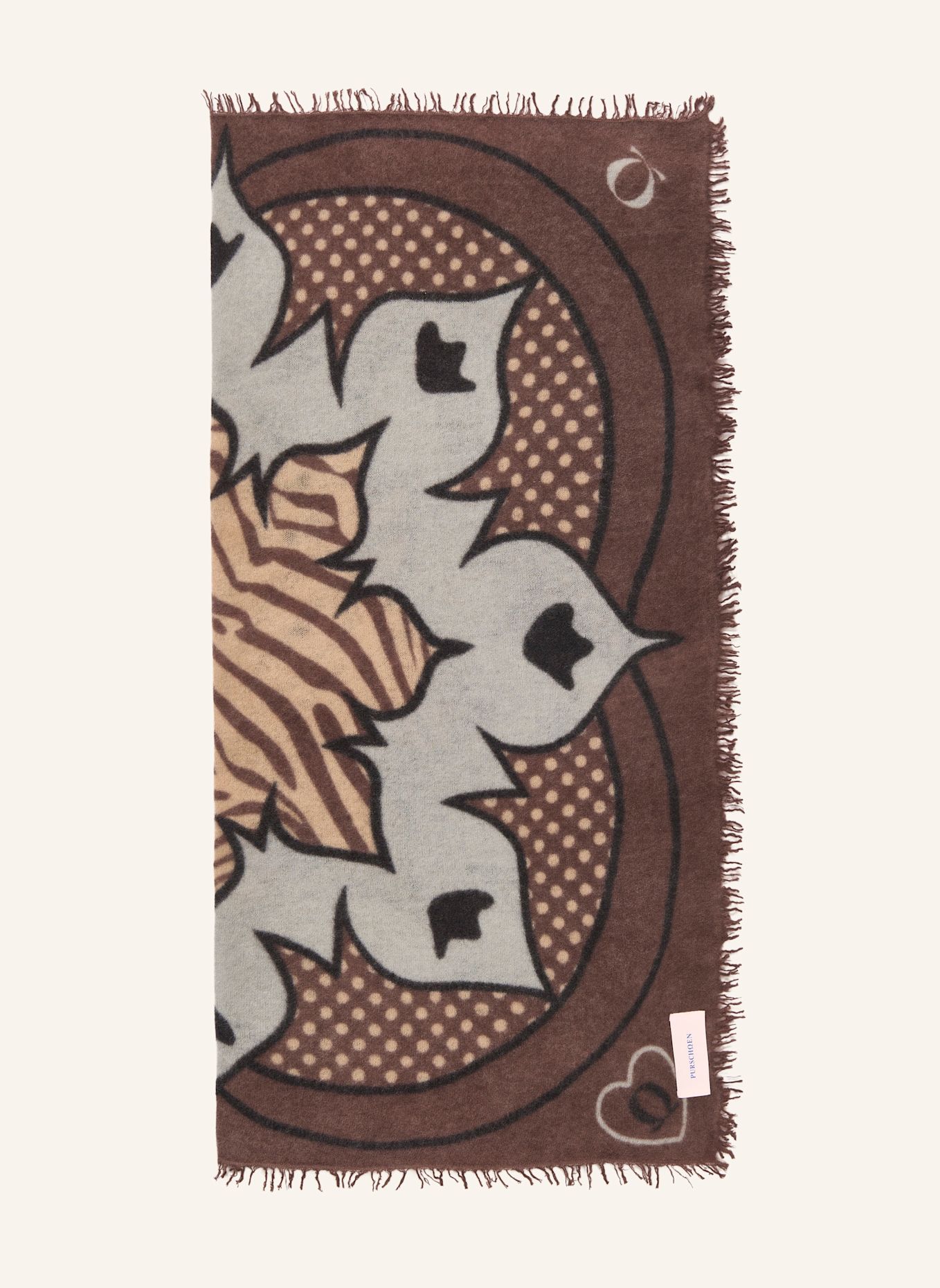 PURSCHOEN Cashmere-Tuch COSMIC SAFARI: BRAUN