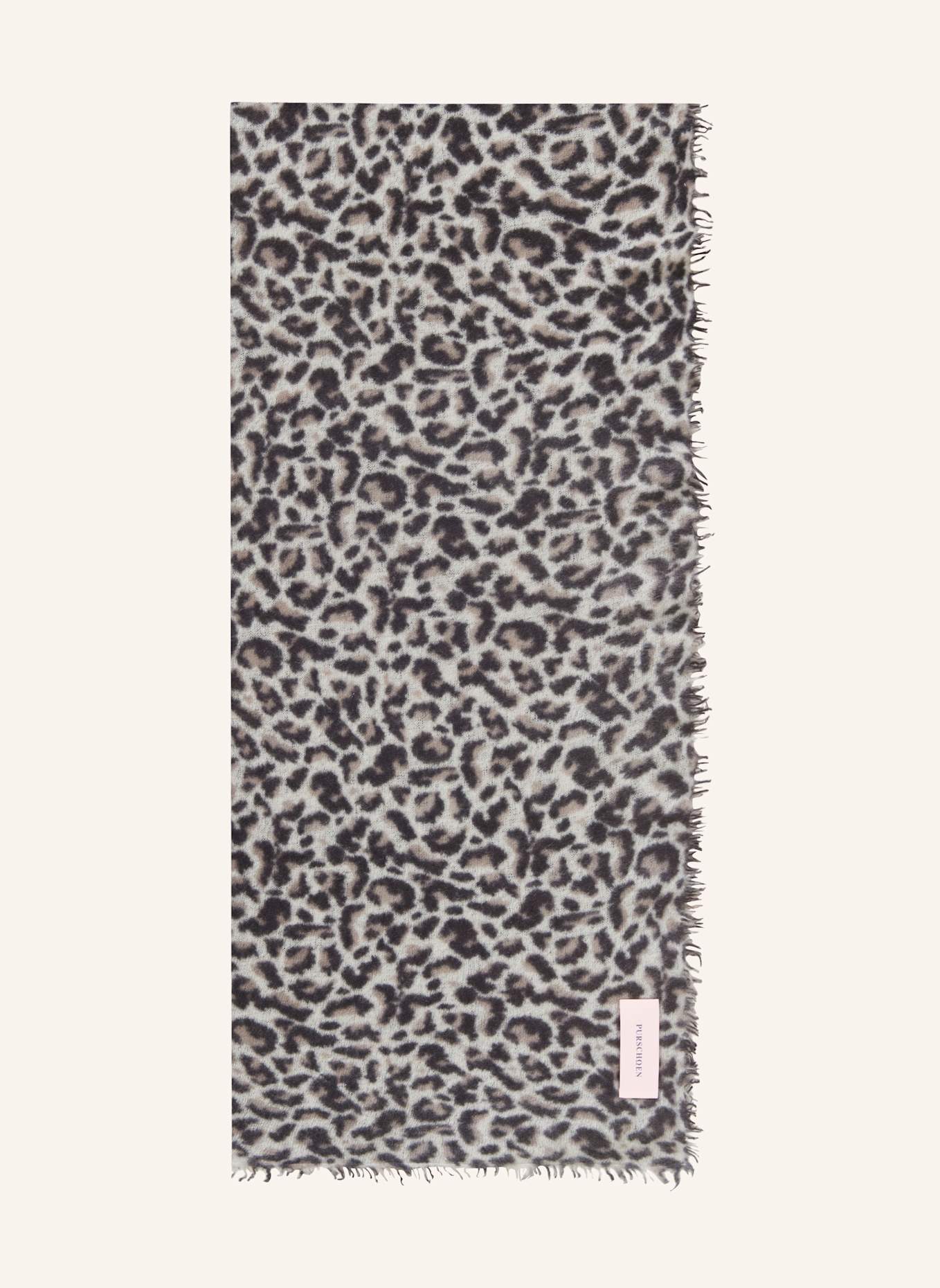 PURSCHOEN Cashmere-Schal LEO: HELLBRAUN/ DUNKELGRAU