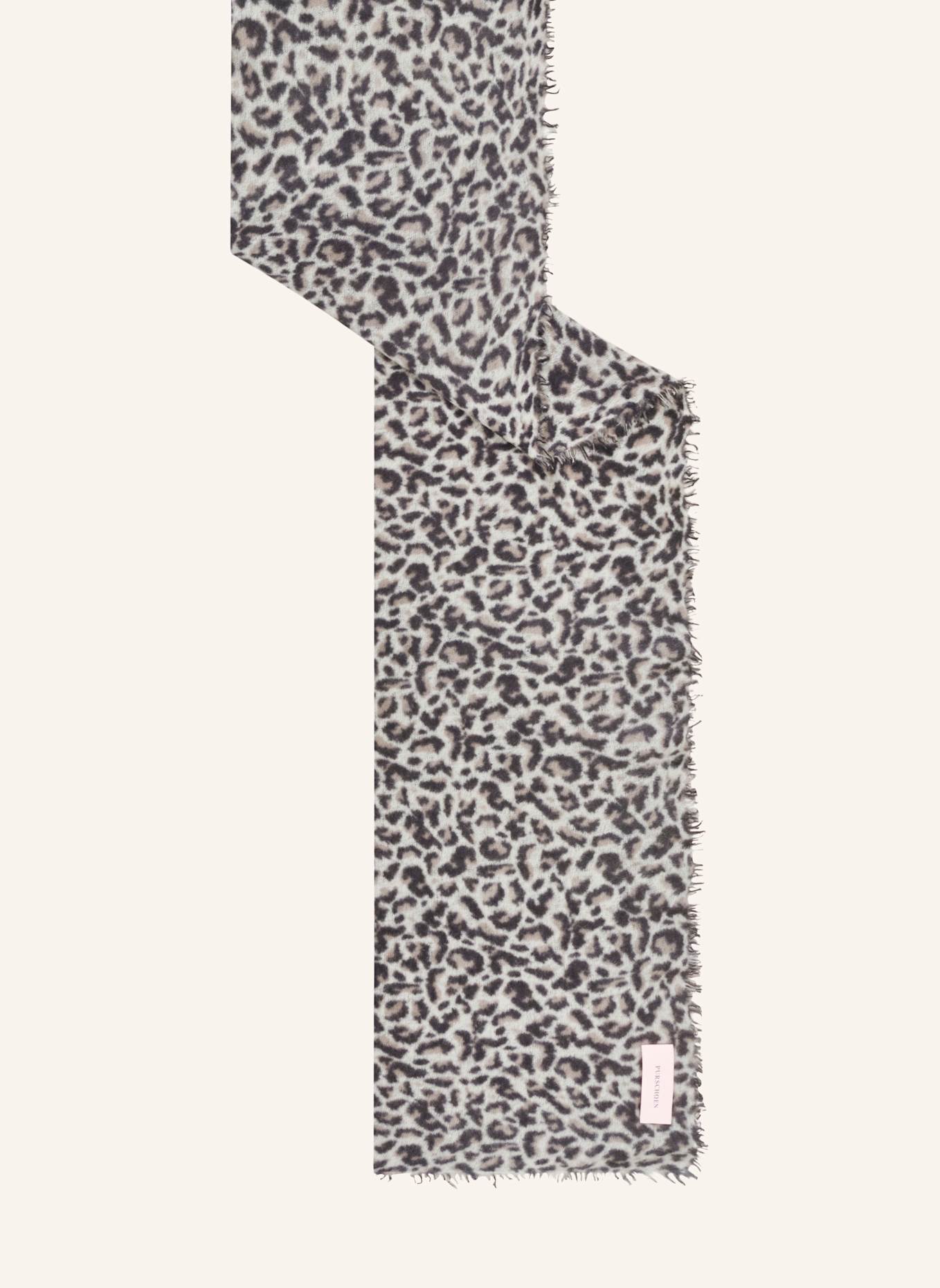 PURSCHOEN Cashmere-Schal LEO: HELLBRAUN/ DUNKELGRAU