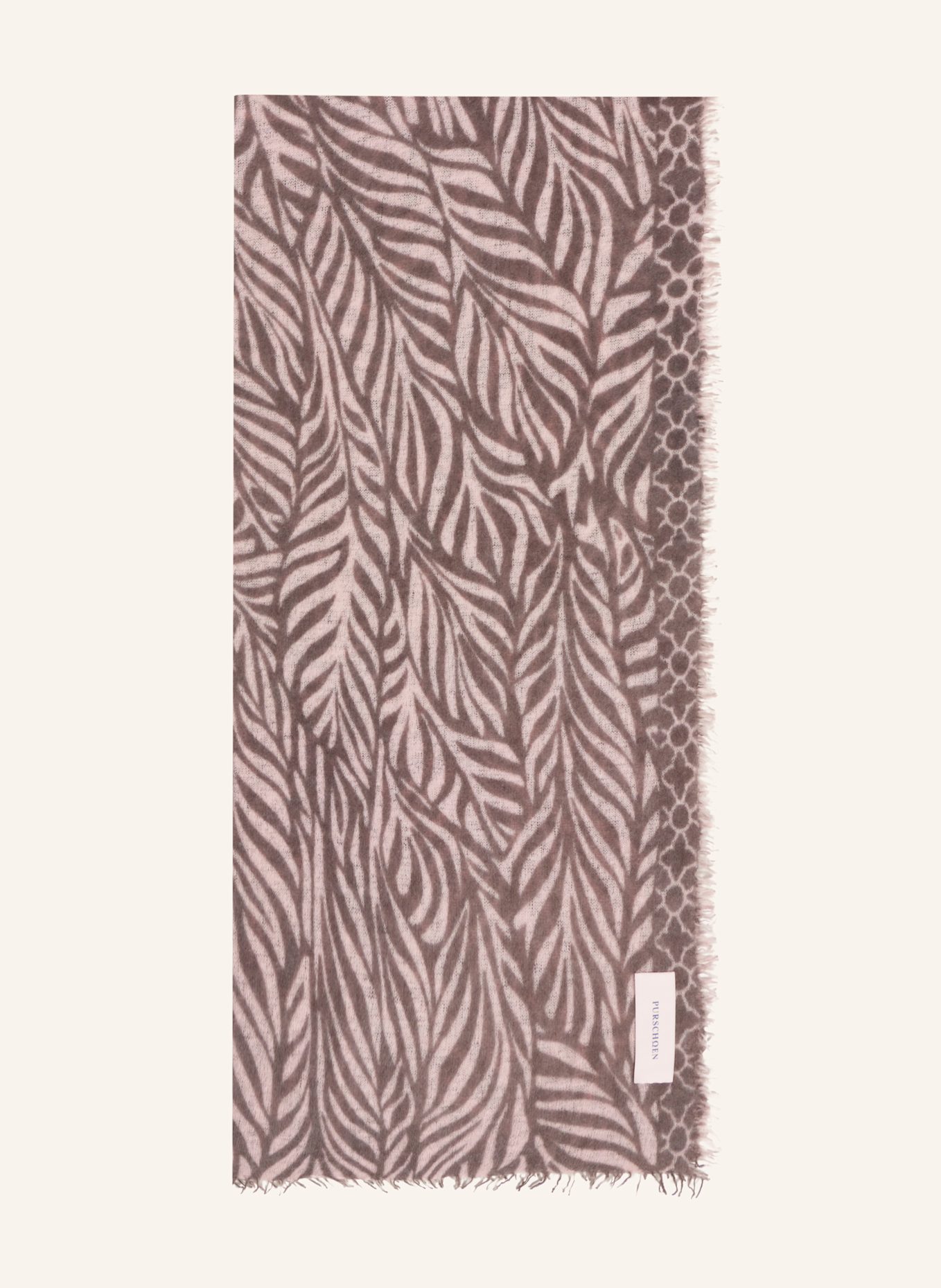 PURSCHOEN Cashmere-Schal LEAFGARDEN: DUNKELBRAUN
