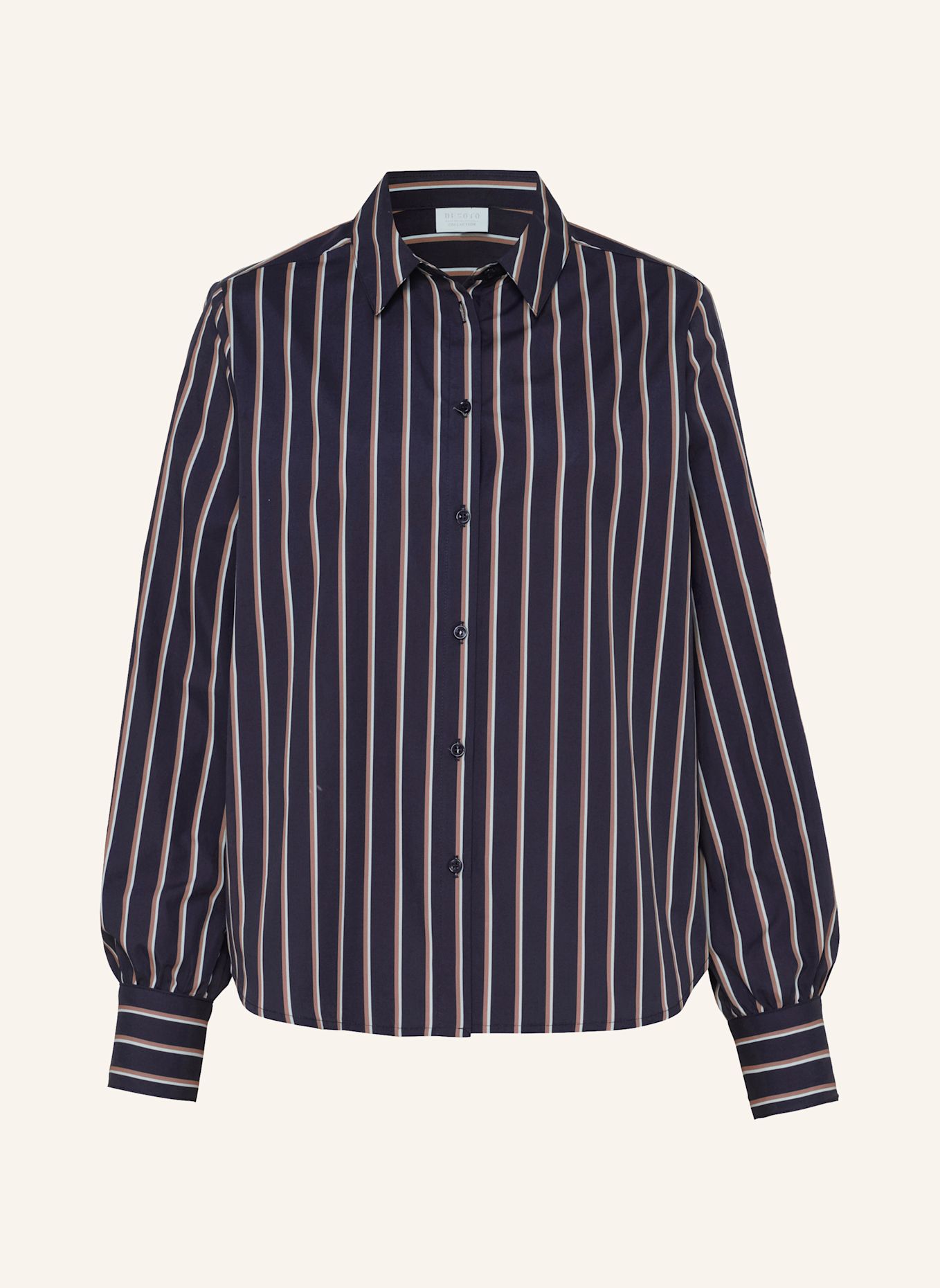 DESOTO Hemdbluse LIZZY: DUNKELBLAU / BRAUN