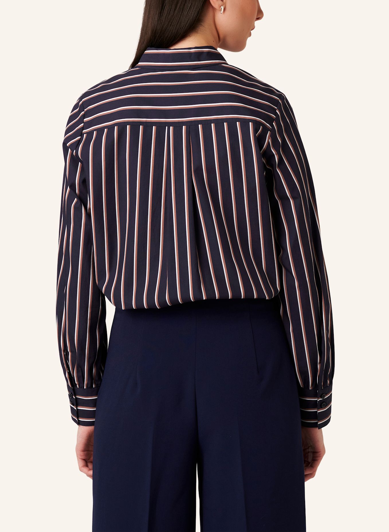 DESOTO Hemdbluse LIZZY: DUNKELBLAU / BRAUN
