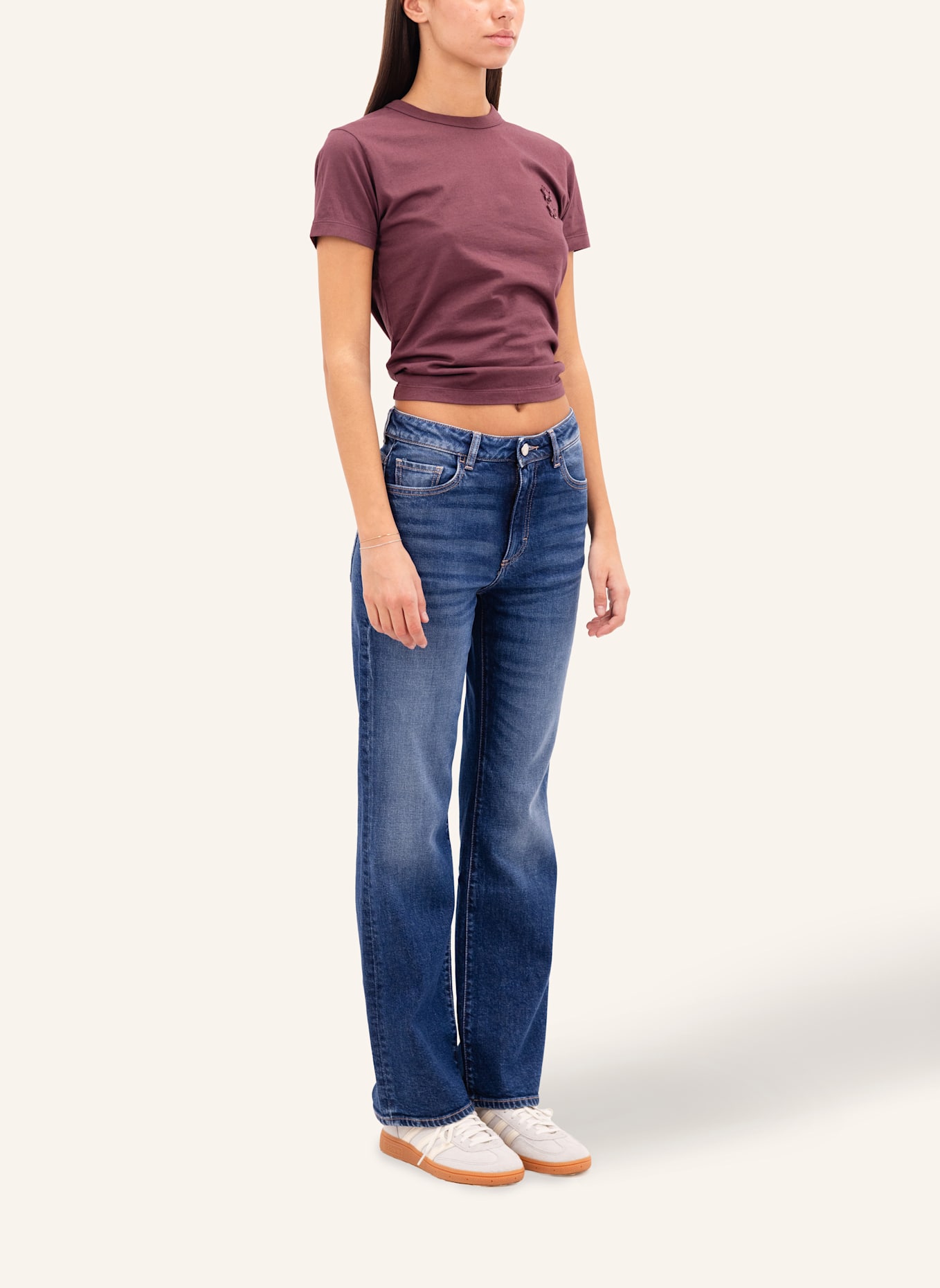 ICON DENIM T-shirt JULIE: DUNKELROT