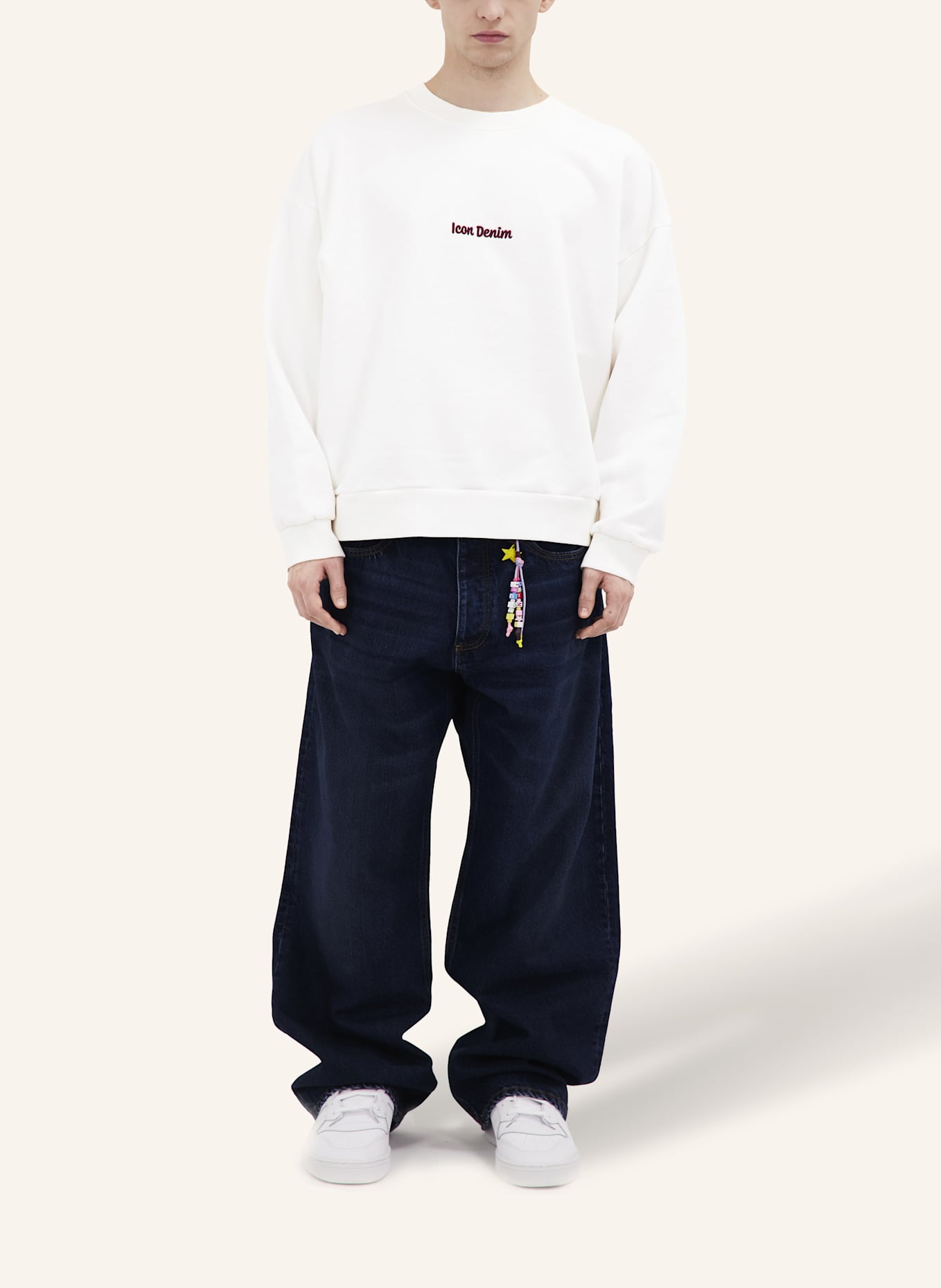 ICON DENIM Sweatshirt FITZ: WEISS