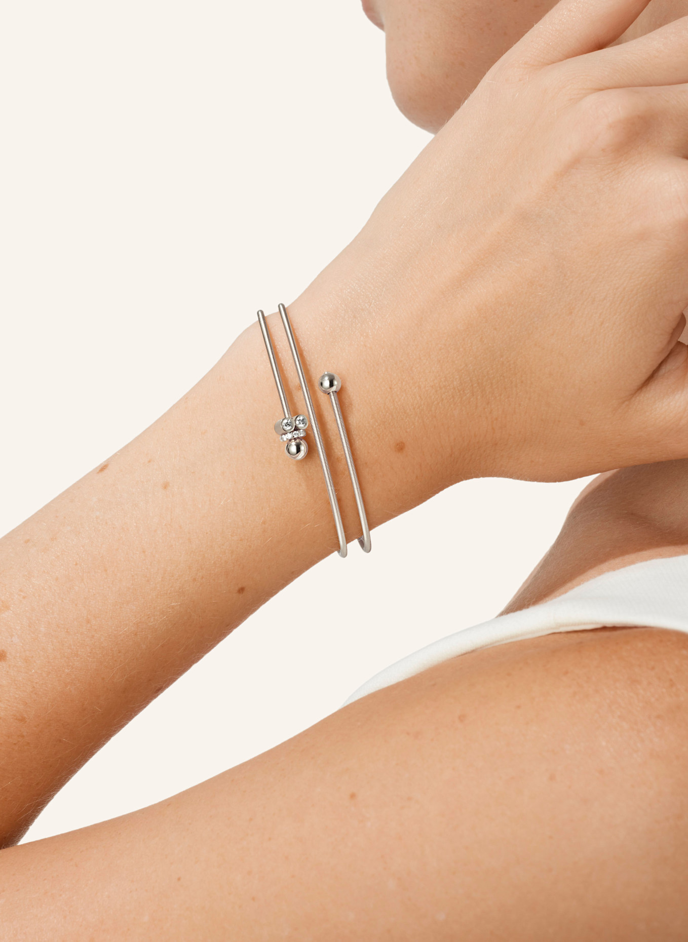 NIESSING Armreif COLETTE C EMBRACE 2-fach: PLATIN