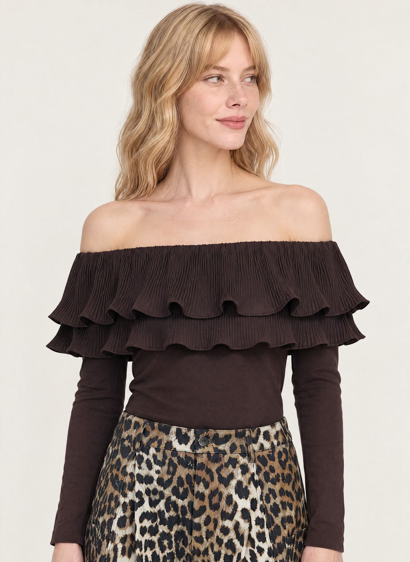 Cras Top FLOUNCECRAS: BRAUN