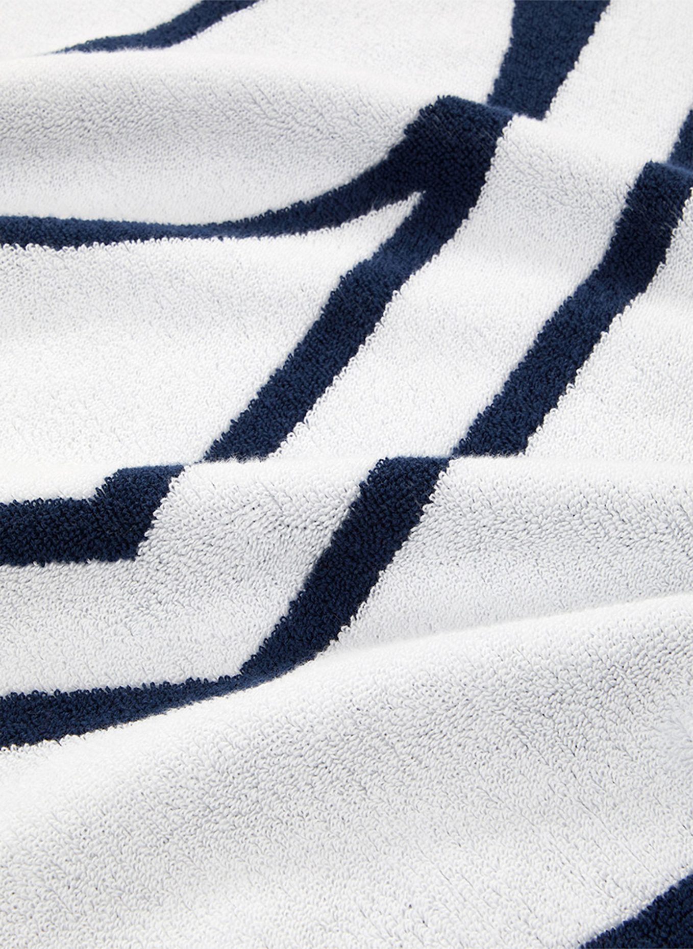 RALPH LAUREN HOME Strandtuch BLAIR: WEISS/ DUNKELBLAU