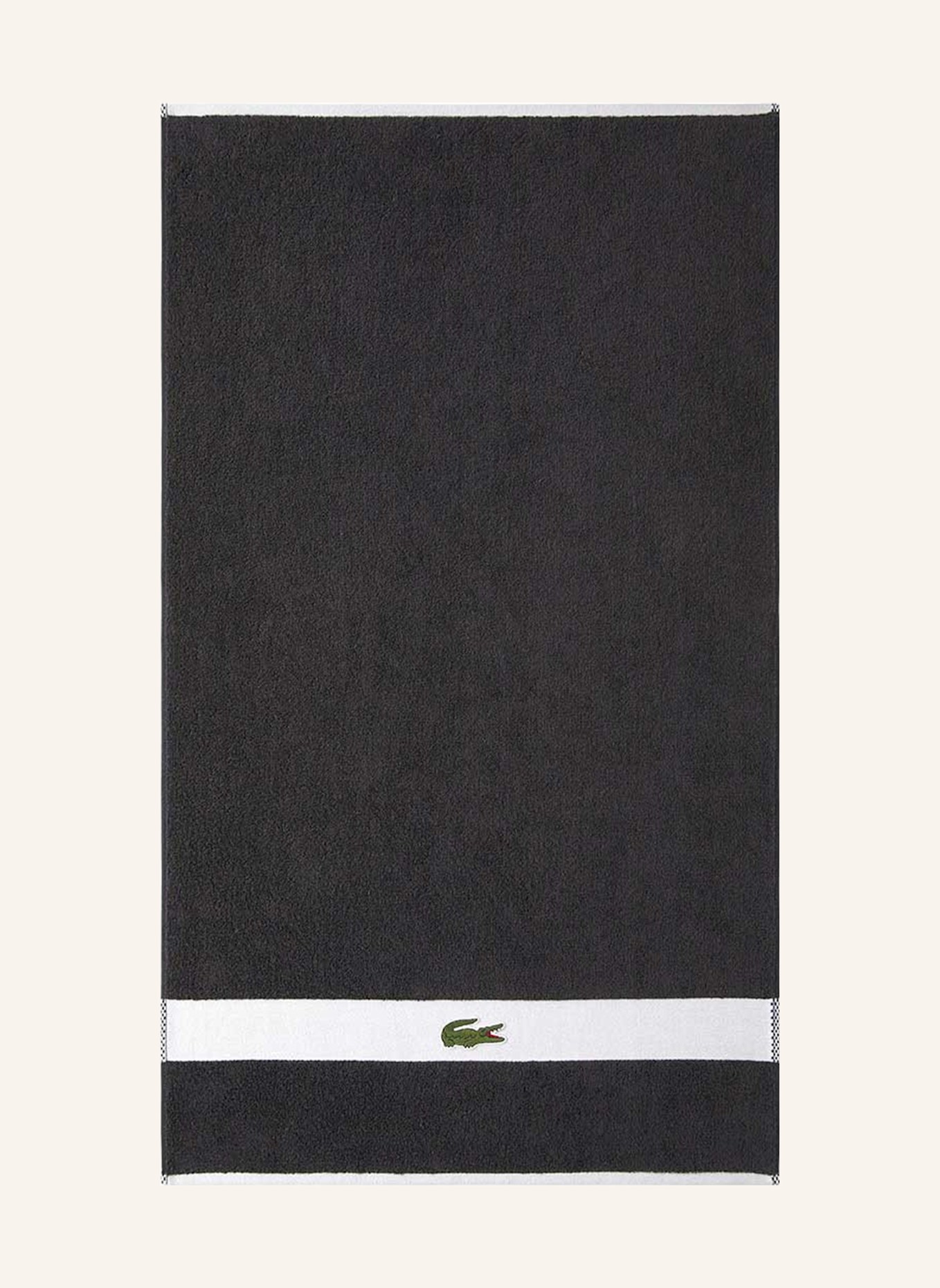 LACOSTE Handtuch LCASUAL: DUNKELGRAU