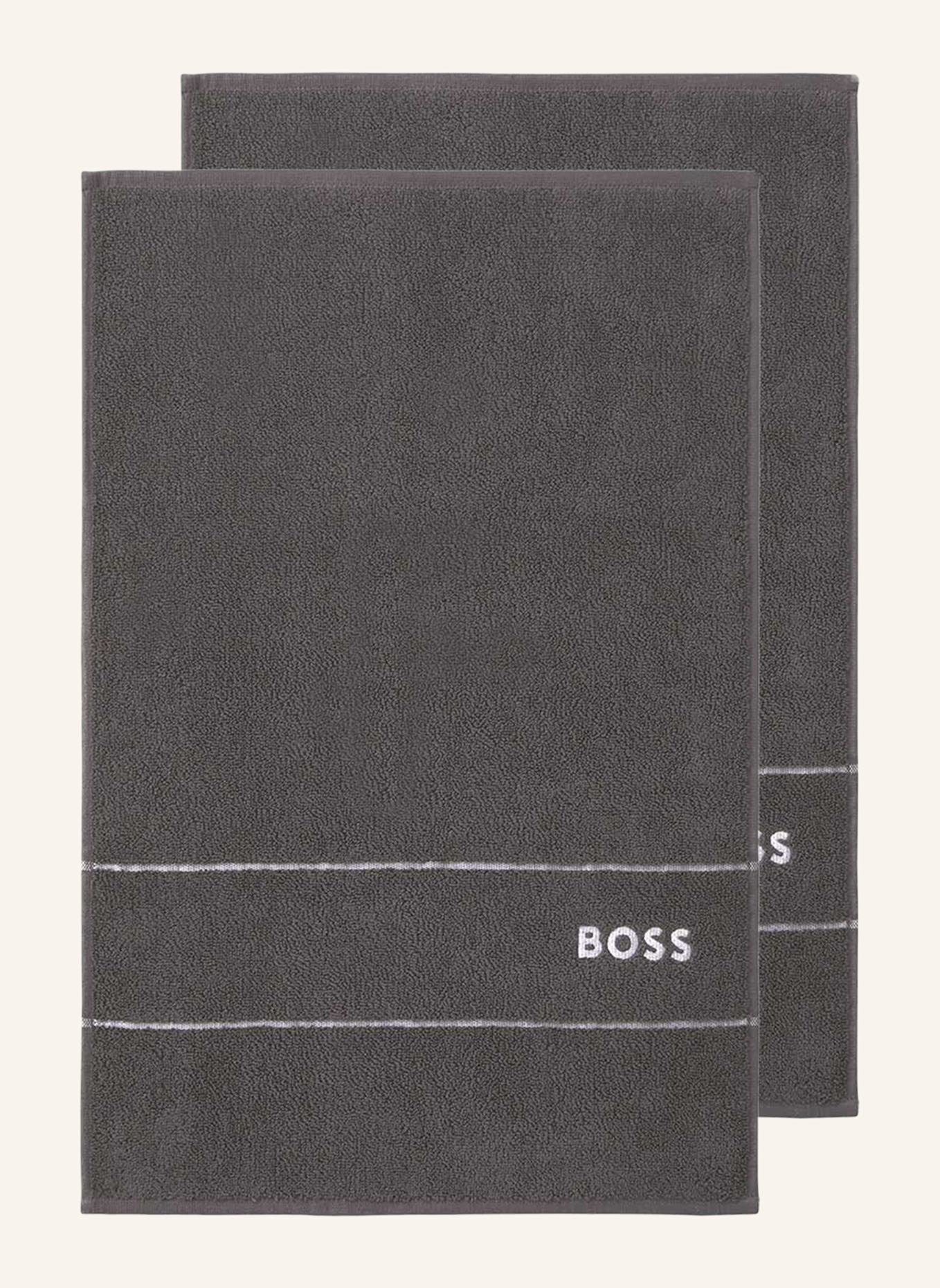BOSS Gästetuch 2er Set PLAIN: DUNKELGRAU