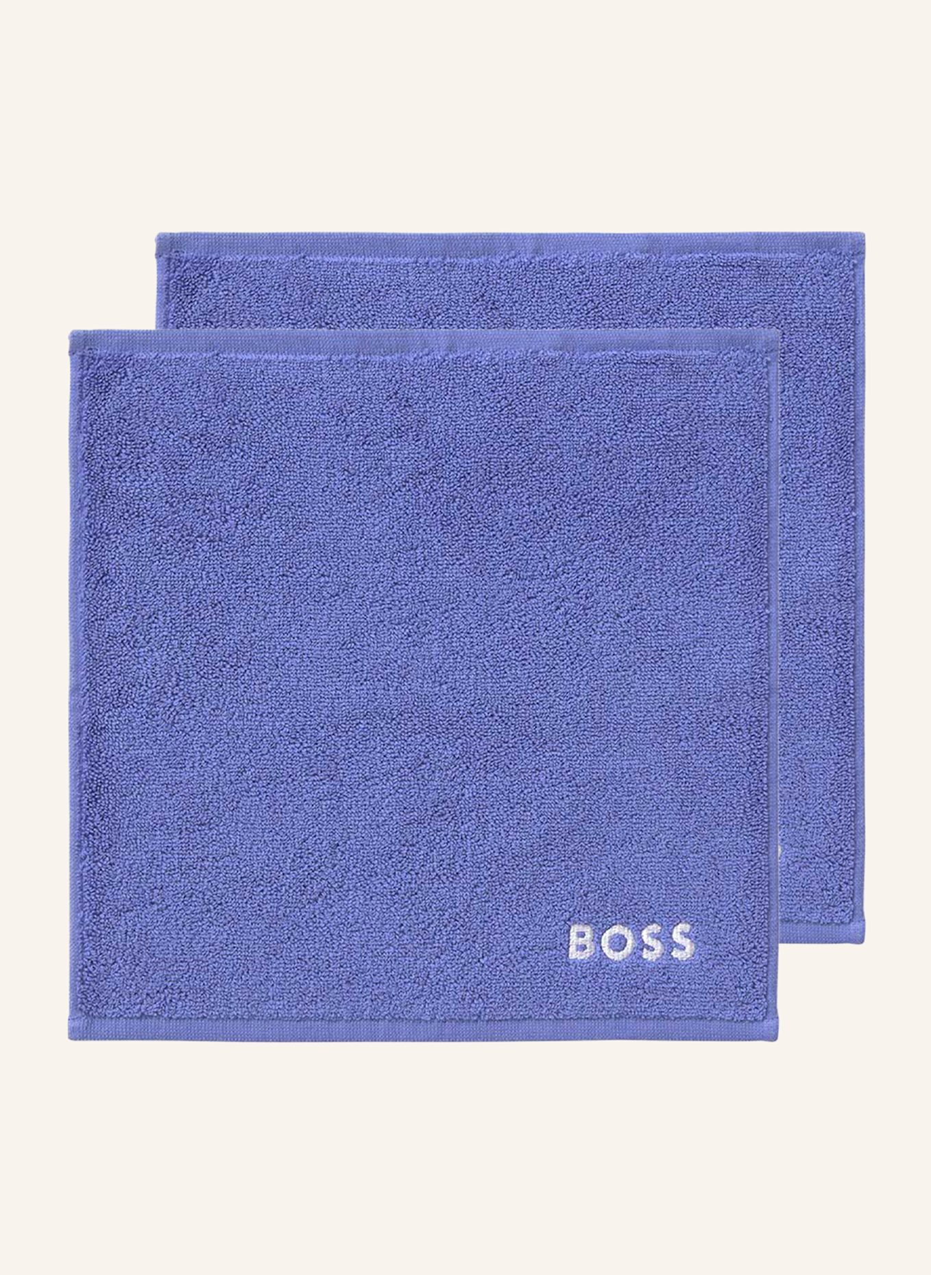 BOSS Waschlappen 4er Set PLAIN: BLAU