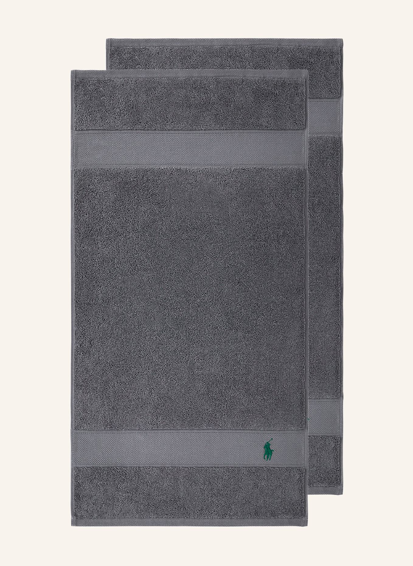 RALPH LAUREN HOME Gästetuch 2er Set POLOPLAYER: DUNKELGRAU