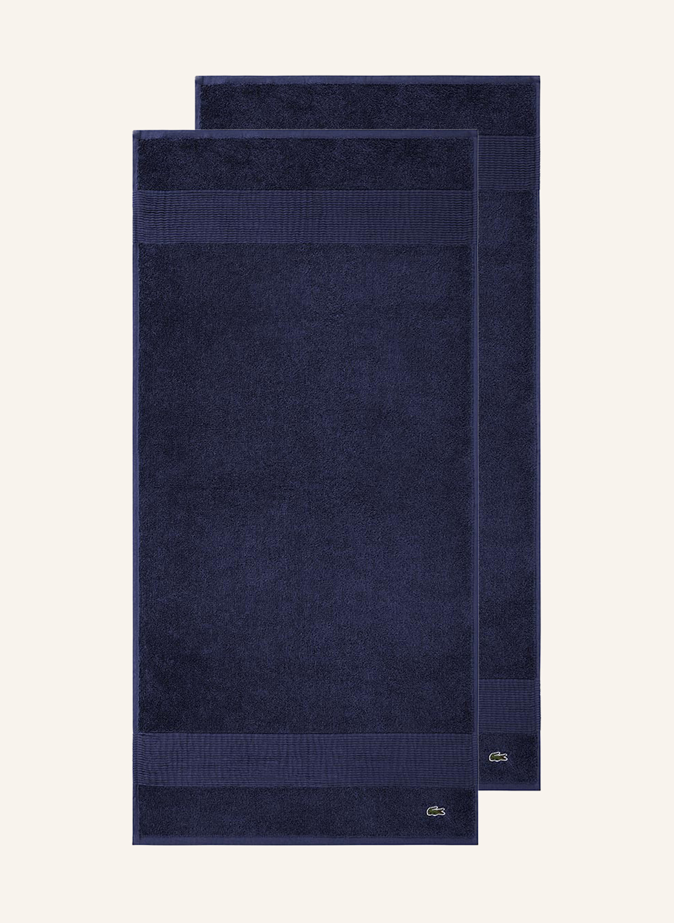 LACOSTE Handtuch 2er Set LLECROCO: DUNKELBLAU