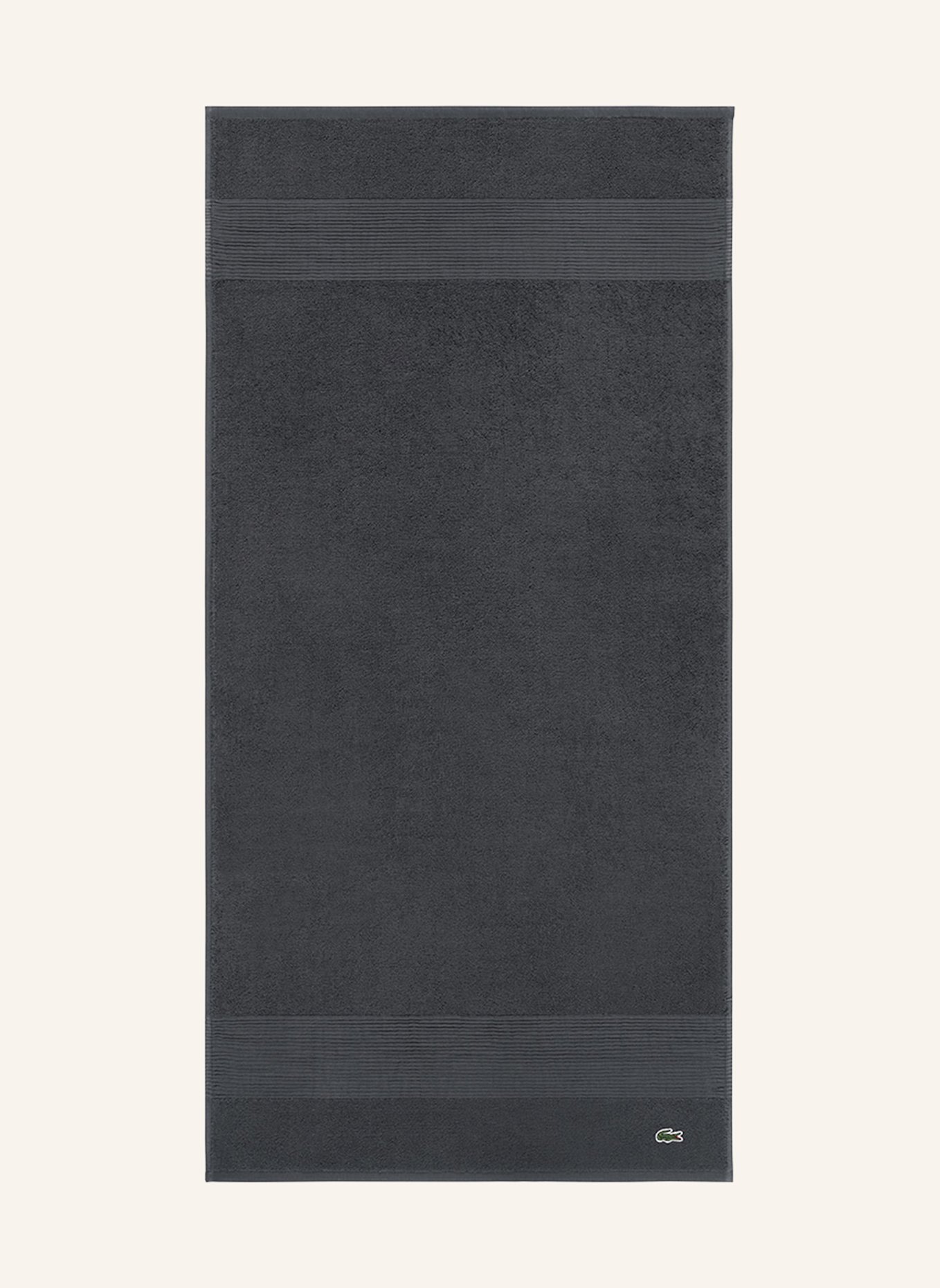 LACOSTE Duschtuch LLECROCO: DUNKELGRAU