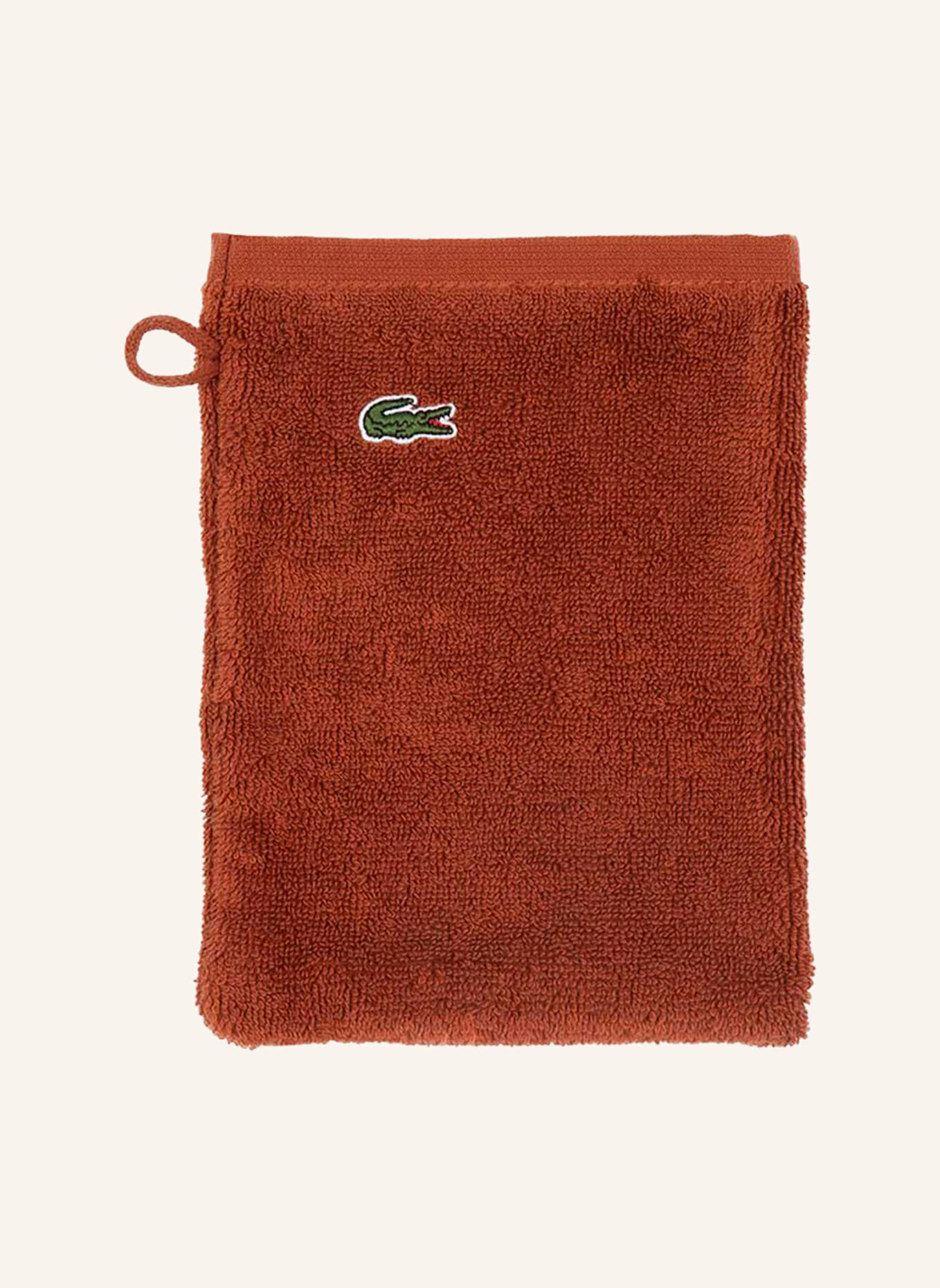 LACOSTE Waschhandschuh 4er Set LLECROCO: BRAUN