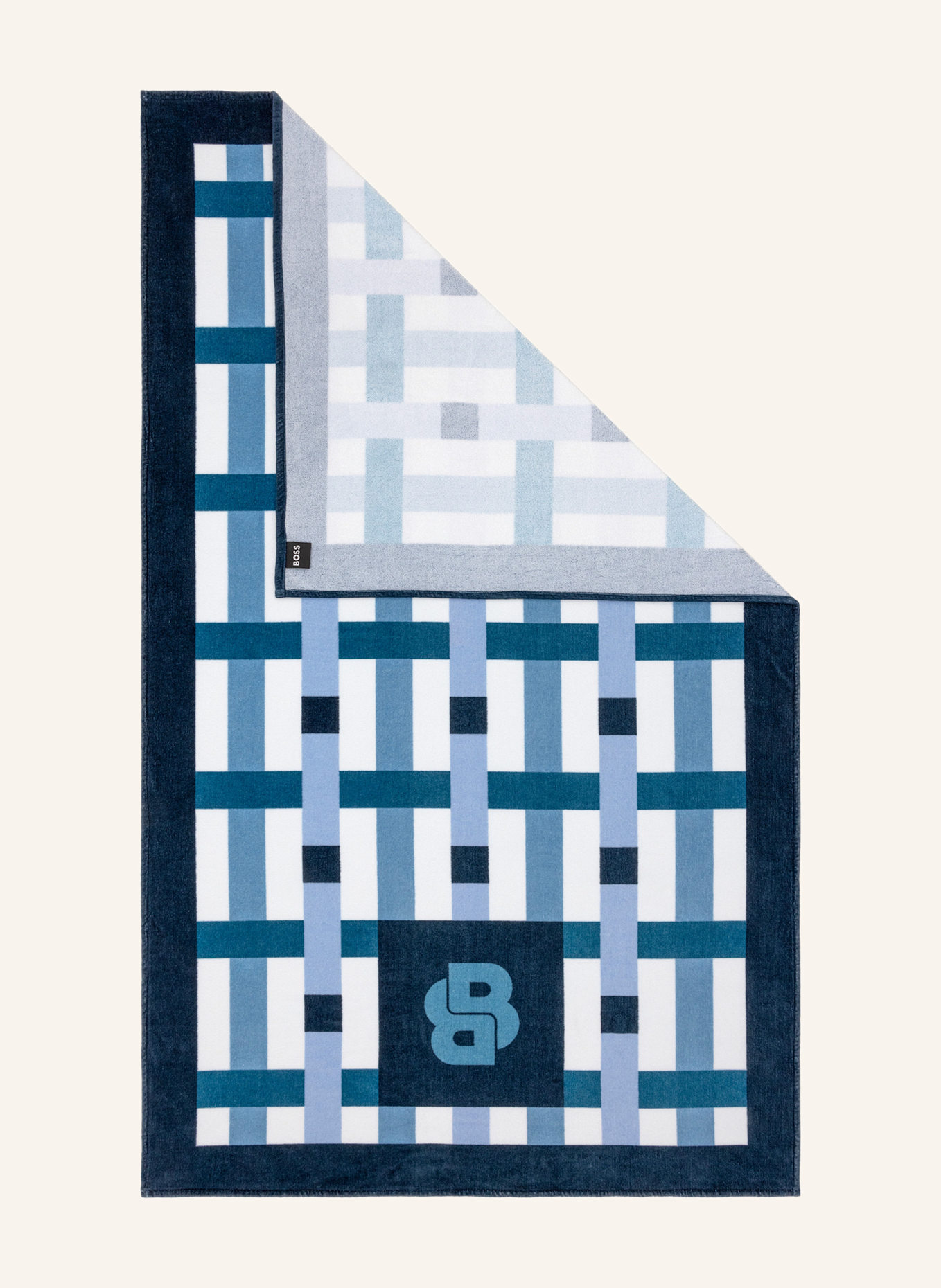 BOSS Strandtuch LATICE: BLAU/ DUNKELBLAU/ HELLBLAU