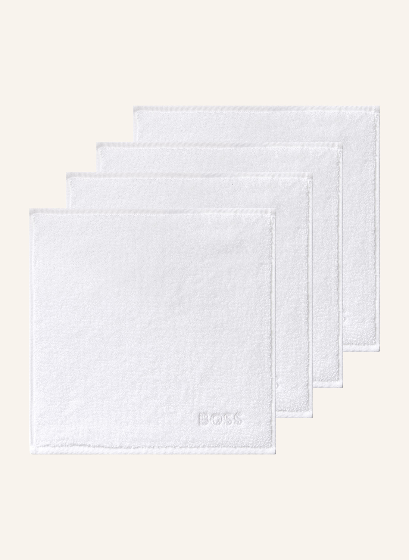 BOSS Waschlappen 4er Set LOFT: WEISS