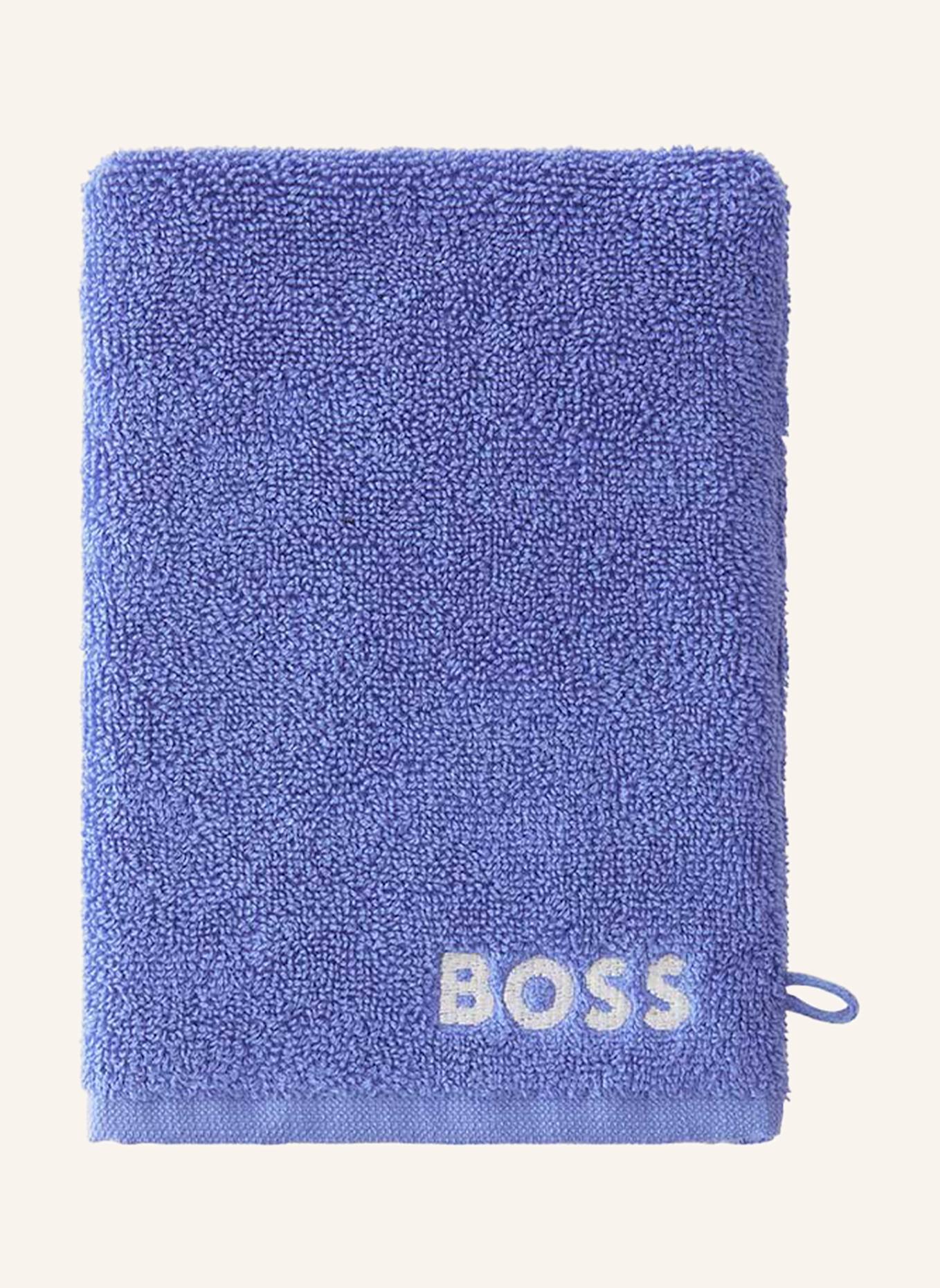 BOSS Waschhandschuh 4er Set PLAIN: BLAU