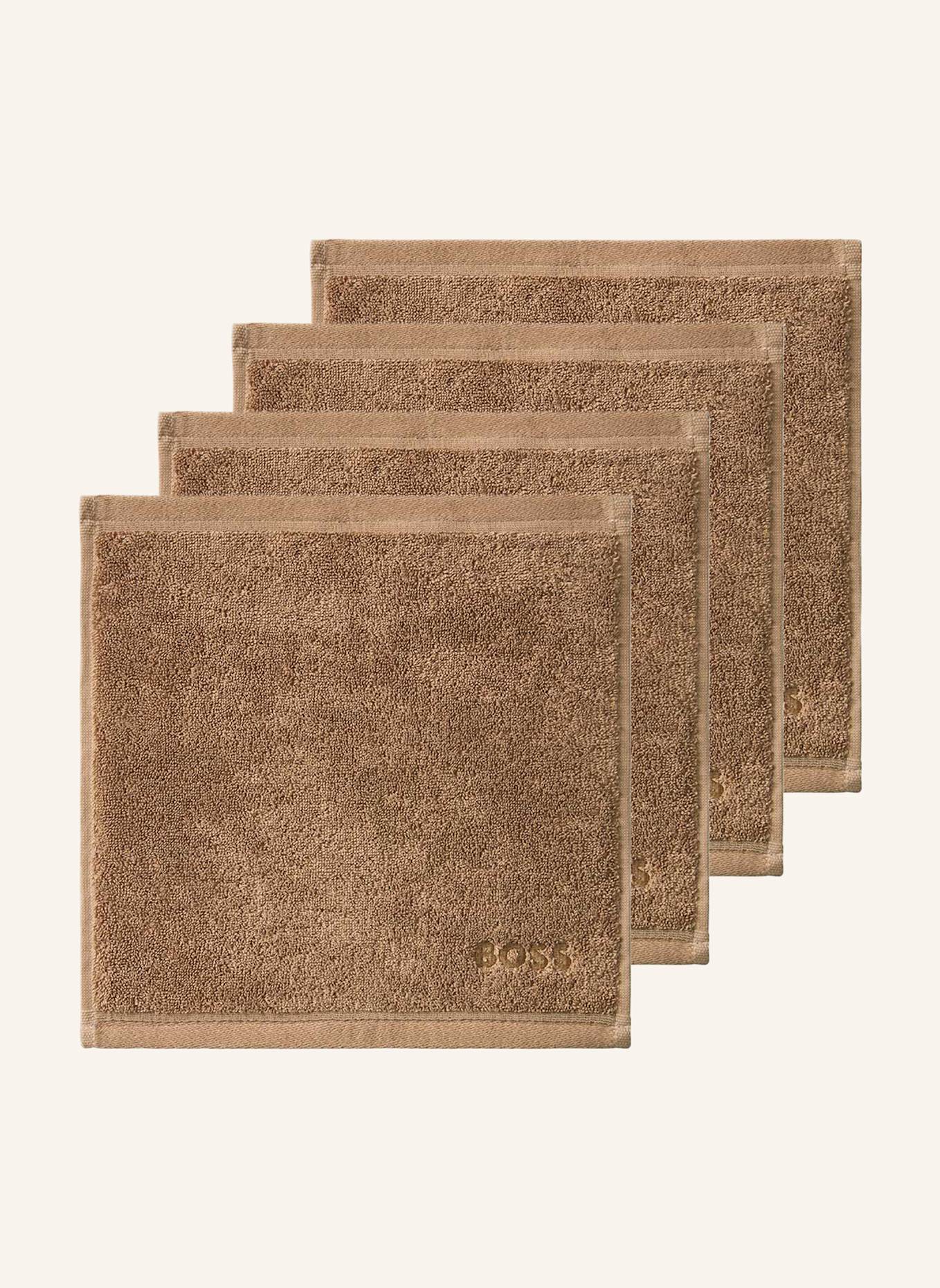BOSS Waschlappen 4er Set LOFT: CAMEL
