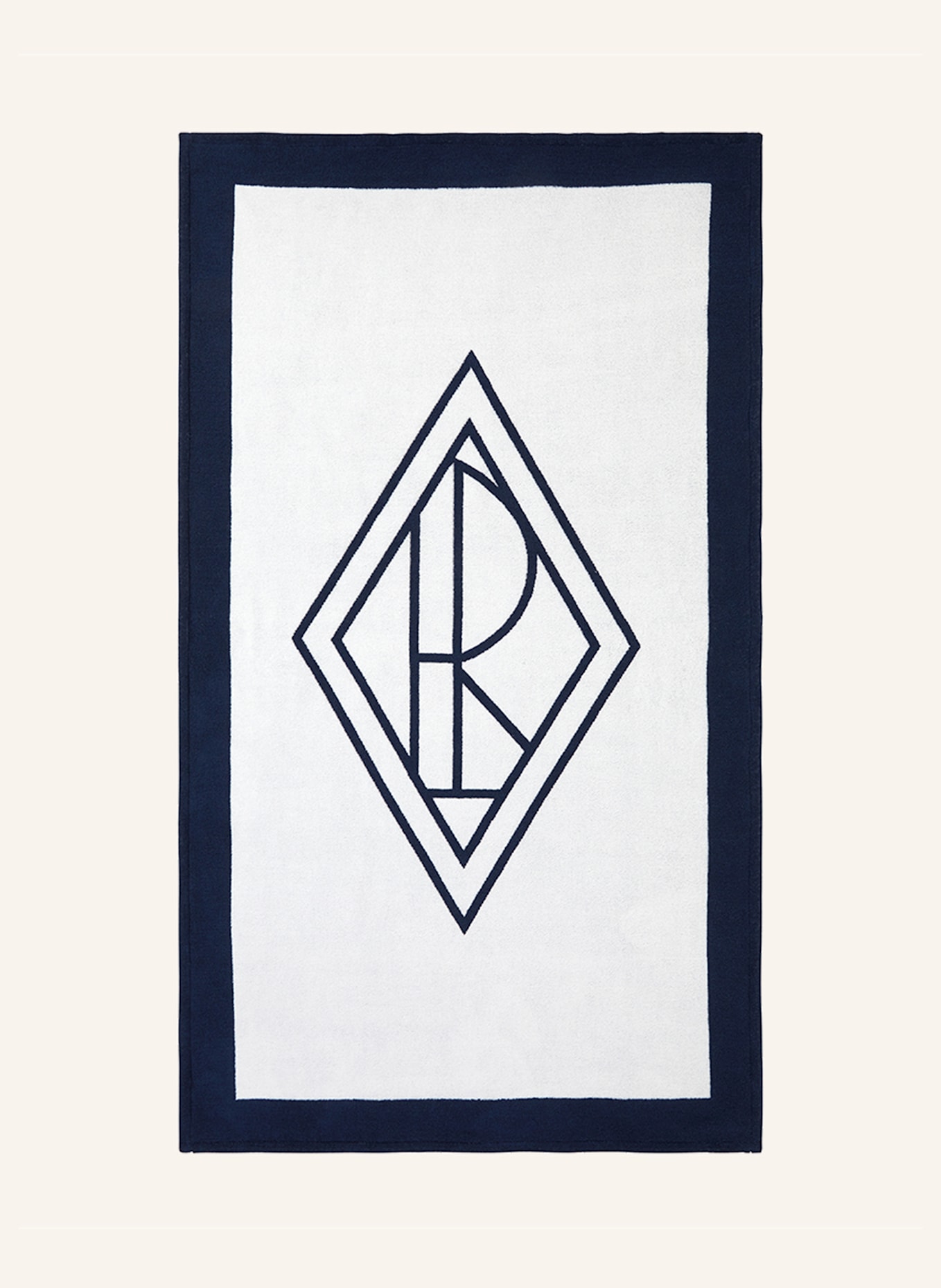 RALPH LAUREN HOME Strandtuch BLAIR: WEISS/ DUNKELBLAU