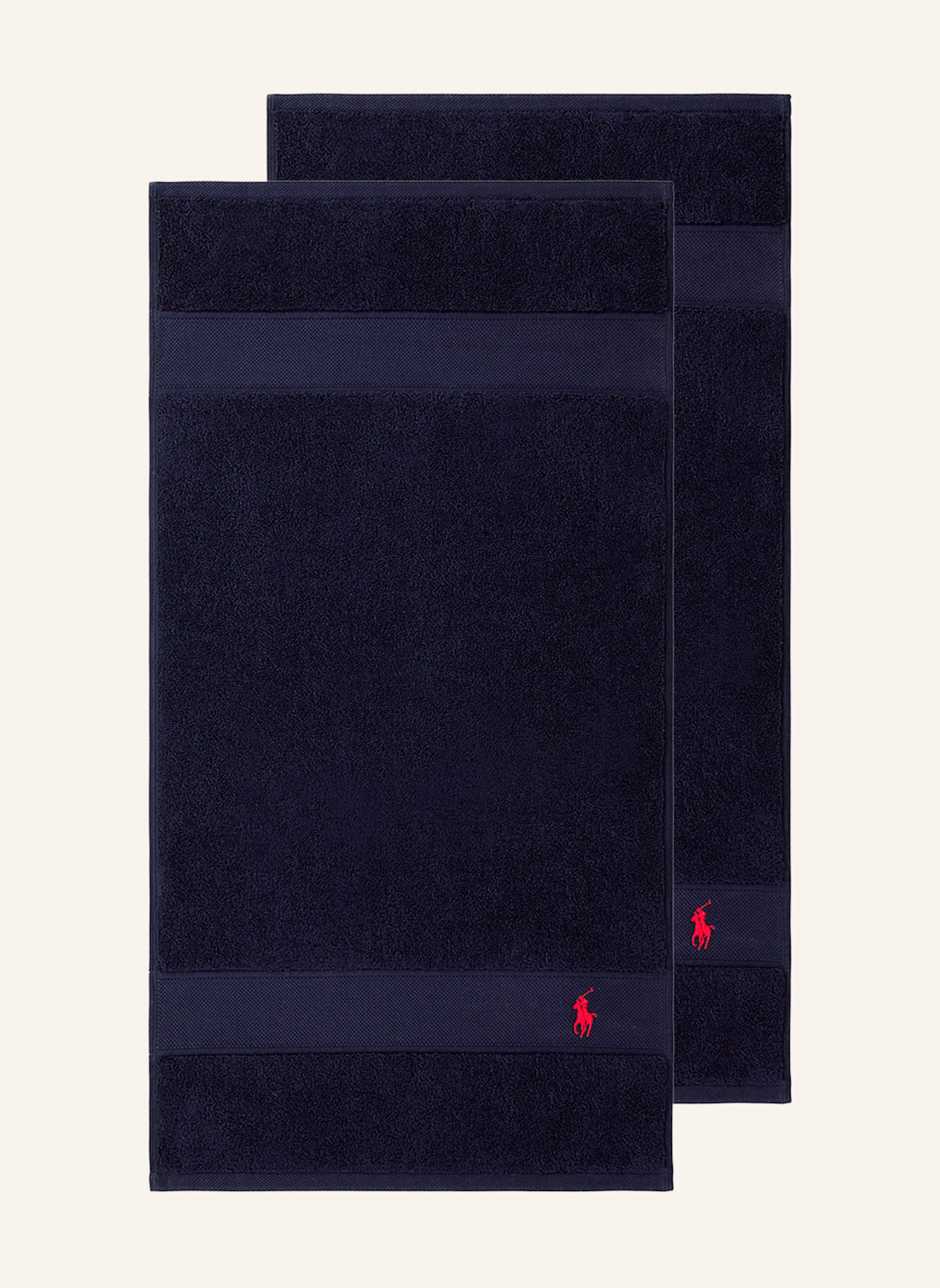 RALPH LAUREN HOME Gästetuch 2er Set POLOPLAYER: DUNKELBLAU