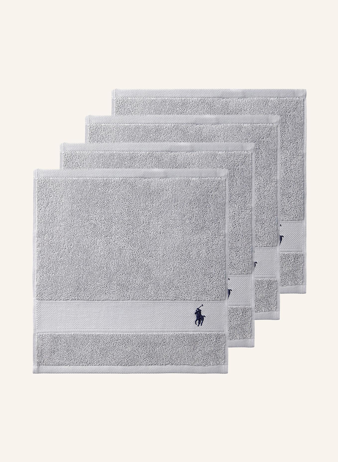 RALPH LAUREN HOME Waschhandschuh 4er Set POLOPLAYER: HELLGRAU