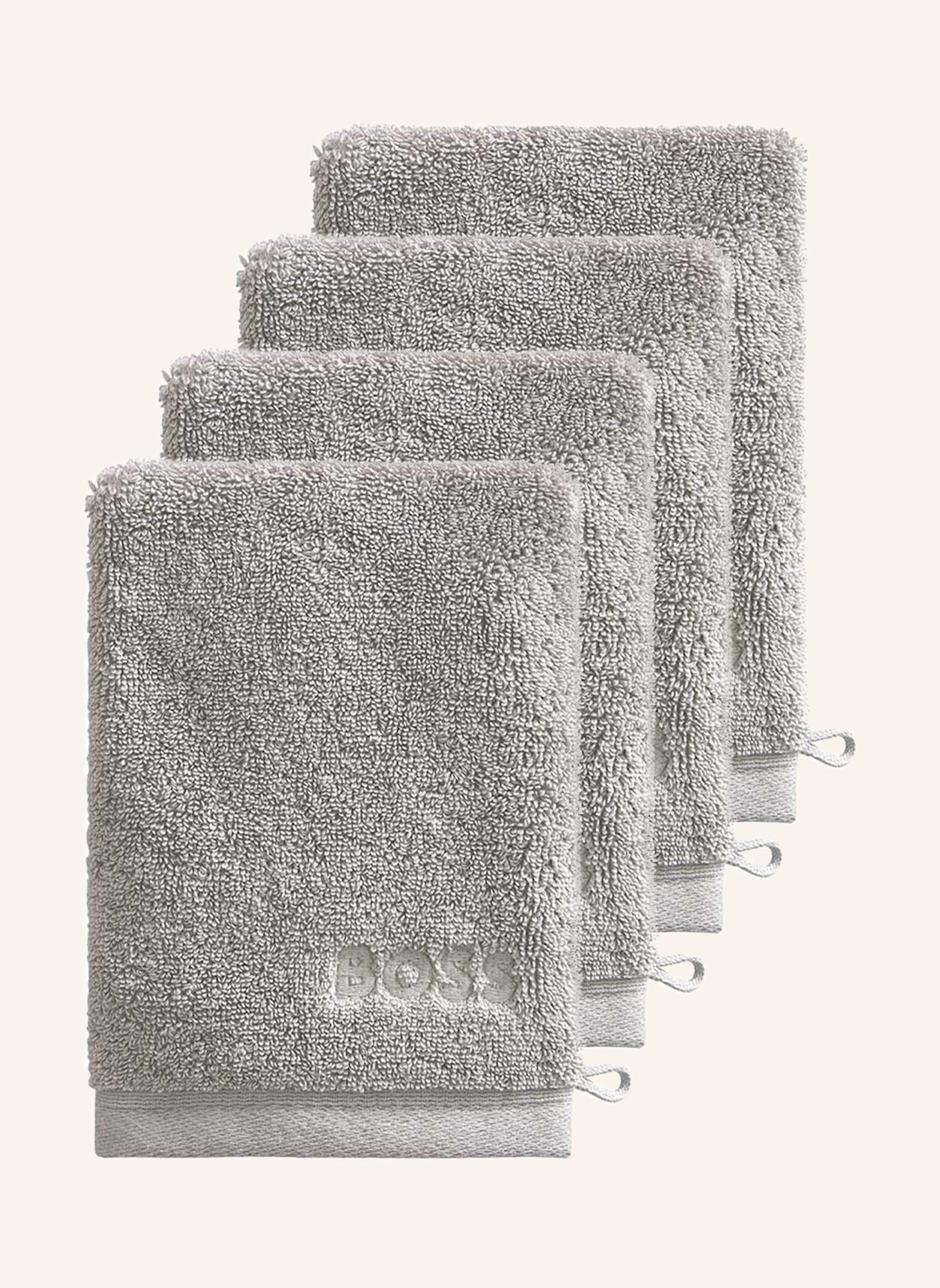 BOSS Waschhandschuh 4er Set LOFT: SILBER