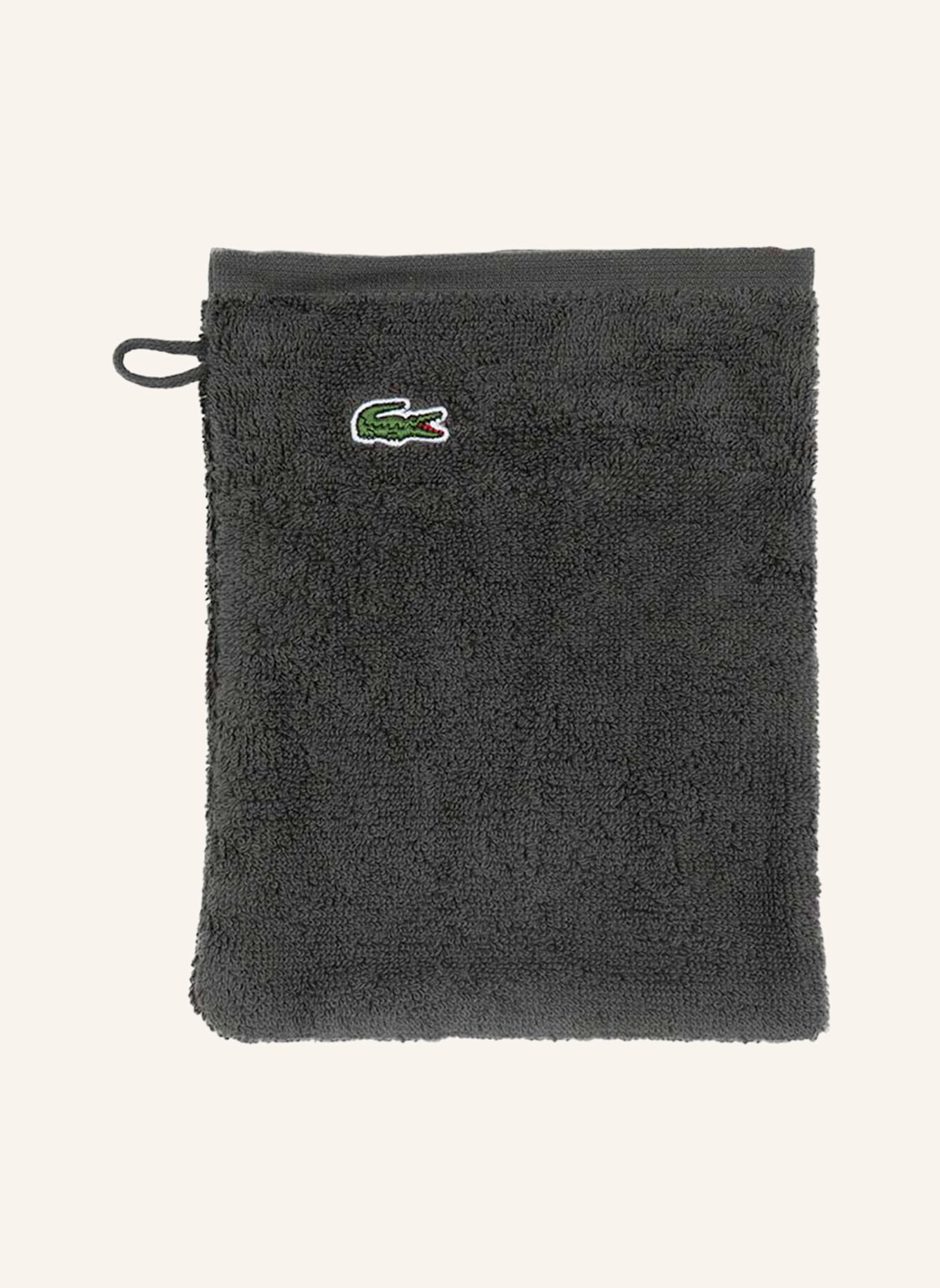 LACOSTE Waschhandschuh 4er Set LLECROCO: DUNKELGRAU