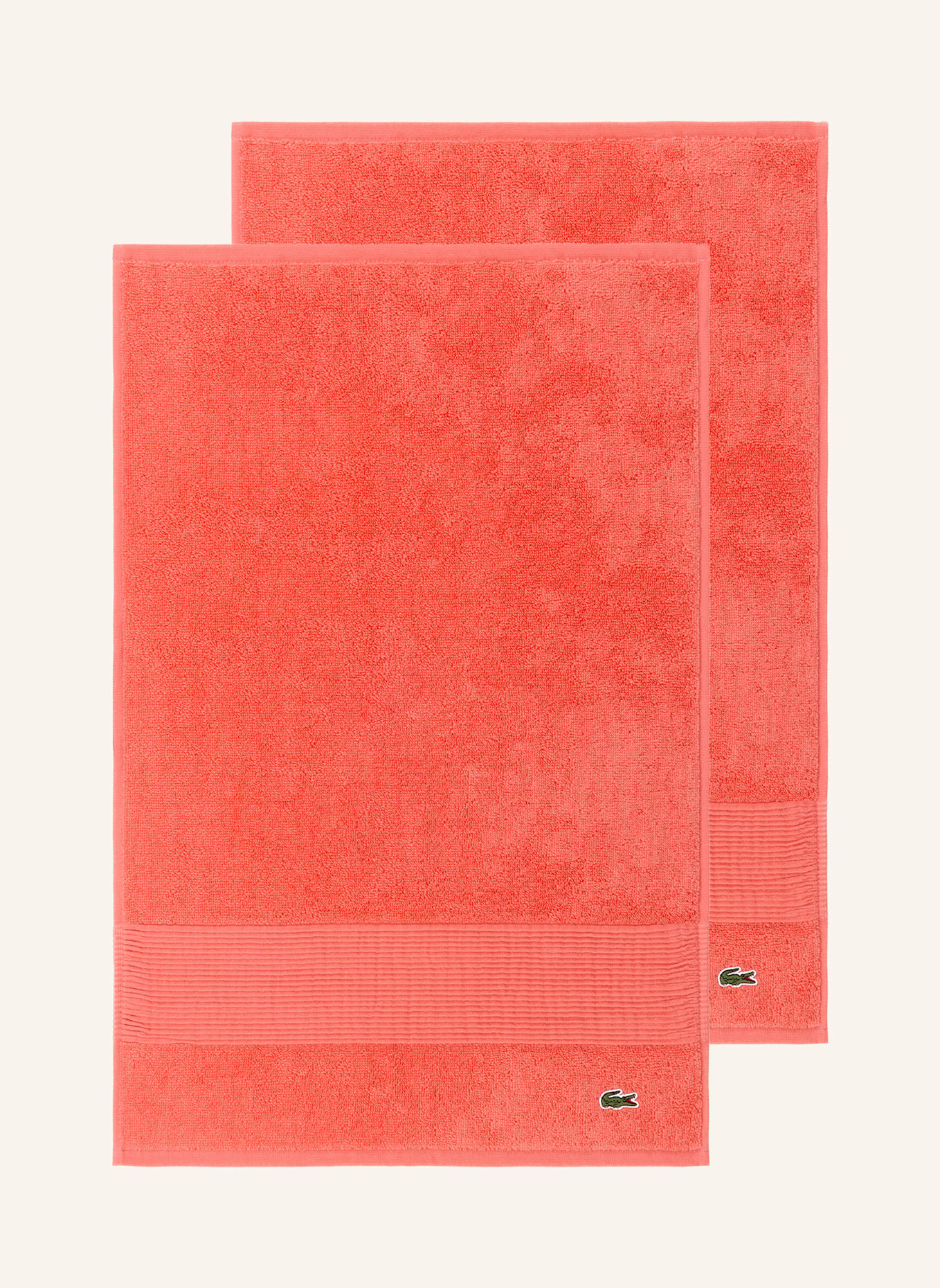 LACOSTE Gästetuch 2er Set LLECROCO: ORANGE