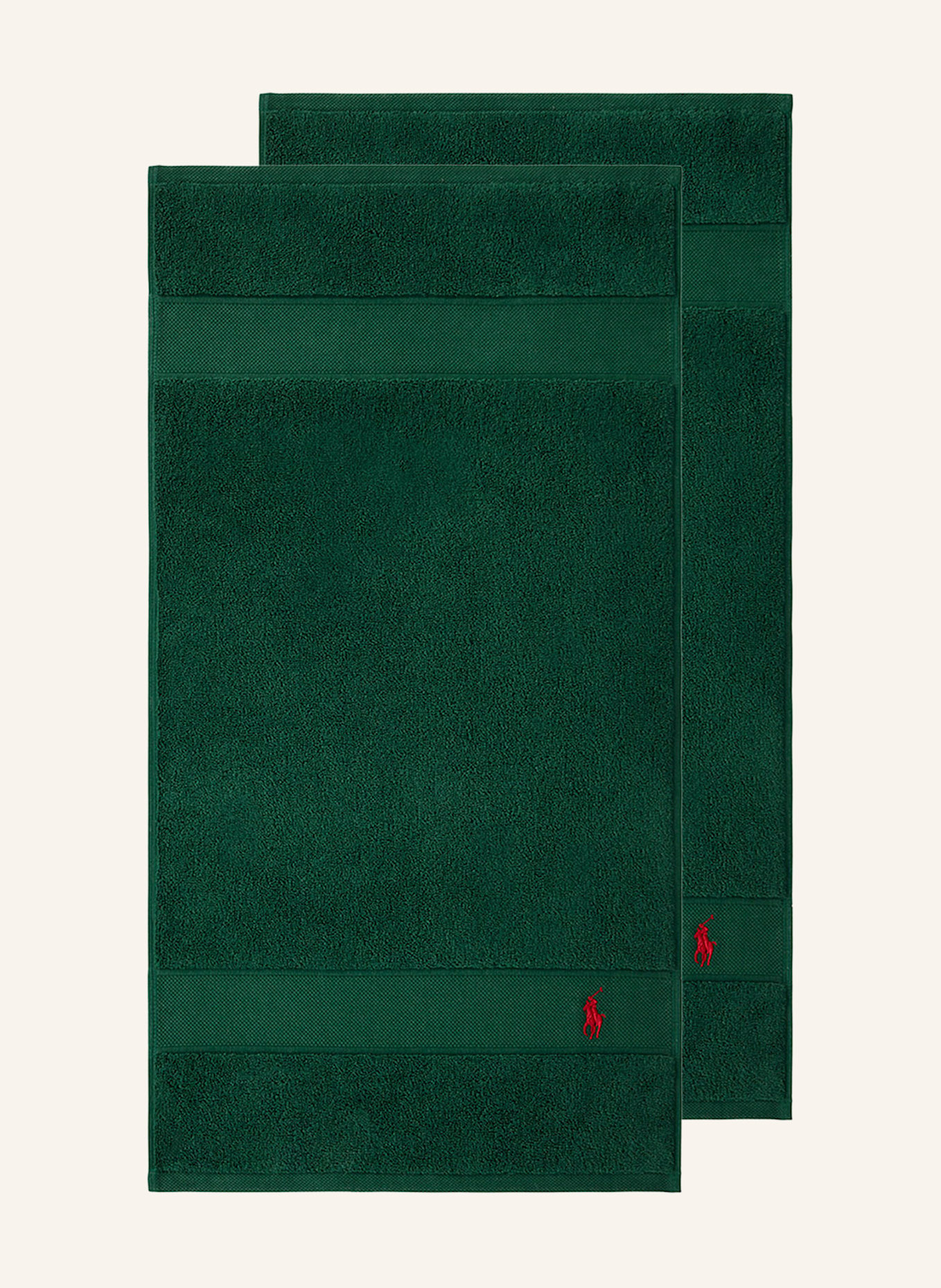 RALPH LAUREN HOME Gästetuch 2er Set POLOPLAYER: DUNKELGRÜN