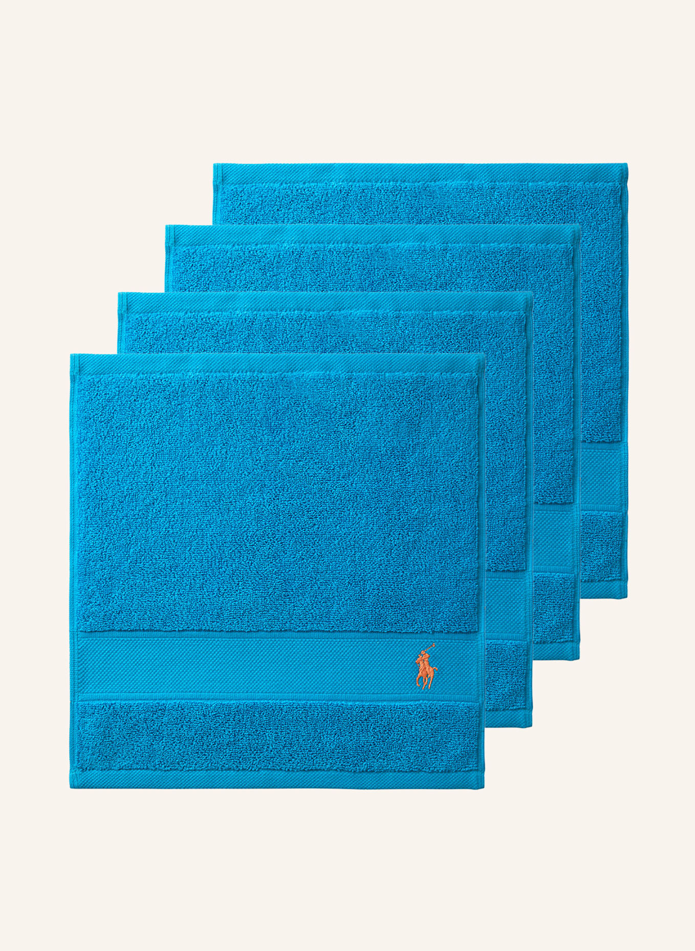 RALPH LAUREN HOME Waschhandschuh 4er Set POLOPLAYER: BLAU