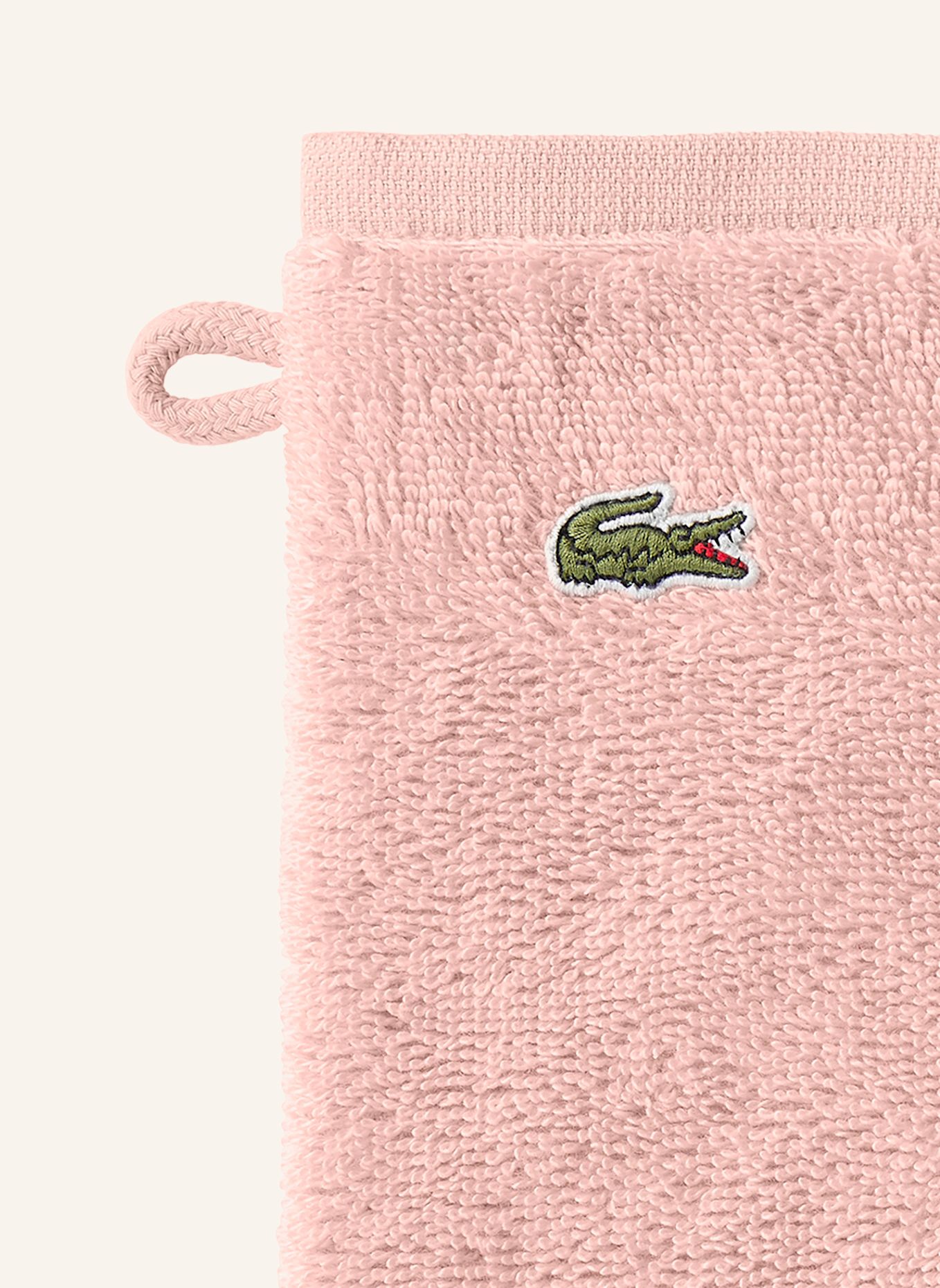 LACOSTE Waschhandschuh 4er Set LLECROCO: ROSÉ
